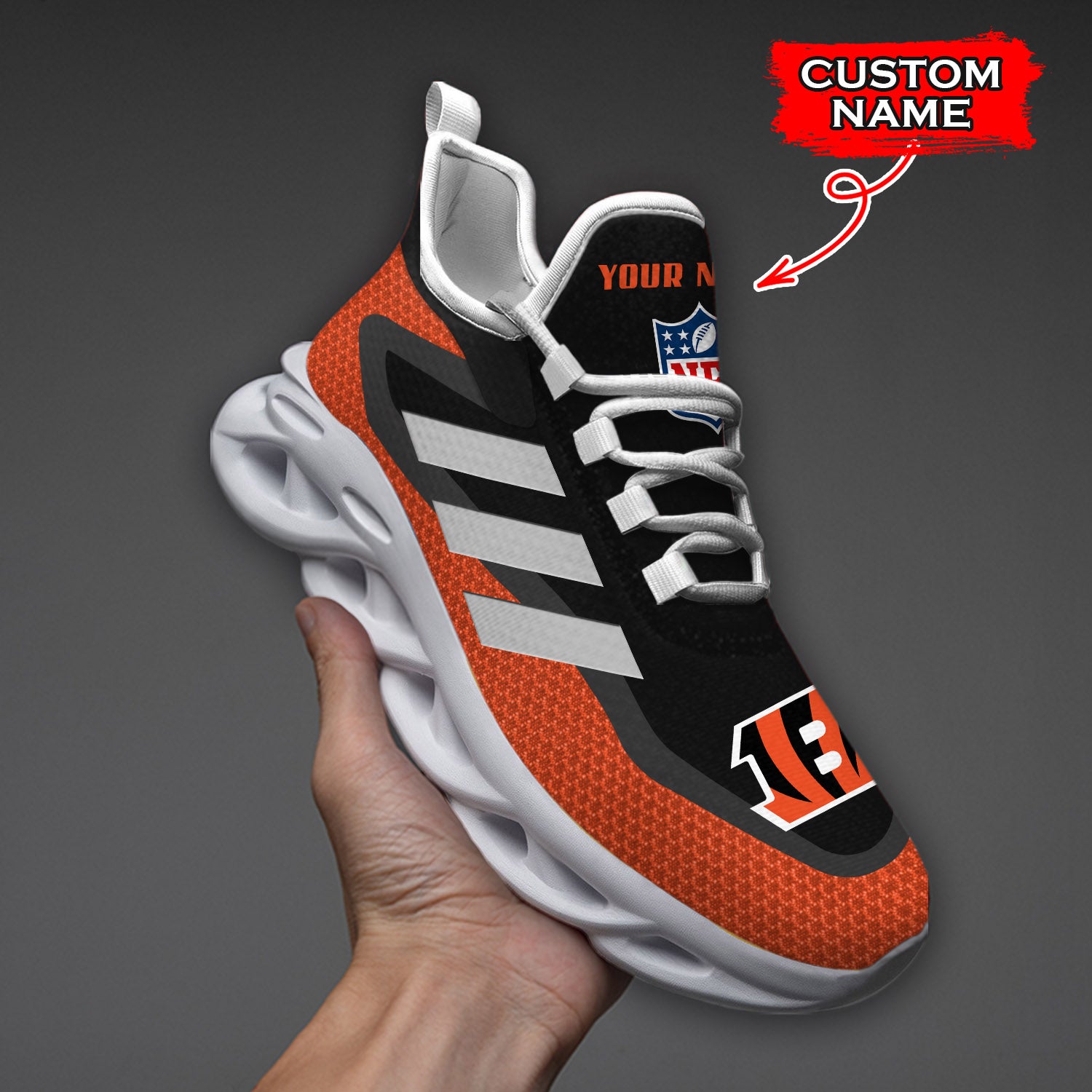 Personalized Cincinnati Bengals NFL Max Soul Shoes Sneakers for Men And Women – NFL Football Fan Shoes, Team Sneakers