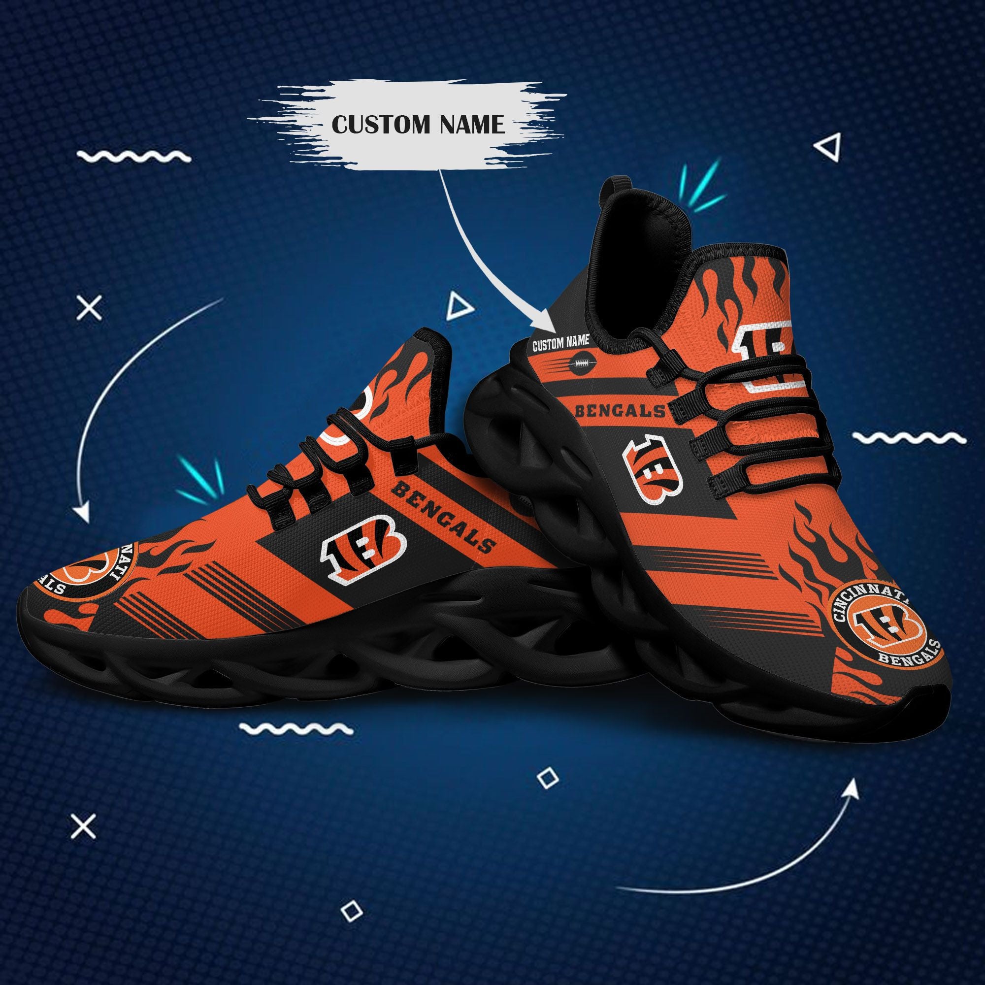 Personalized Cincinnati Bengals NFL Max Soul Shoes Sneakers for Men And Women – NFL Football Fan Shoes, Team Sneakers - Image 5