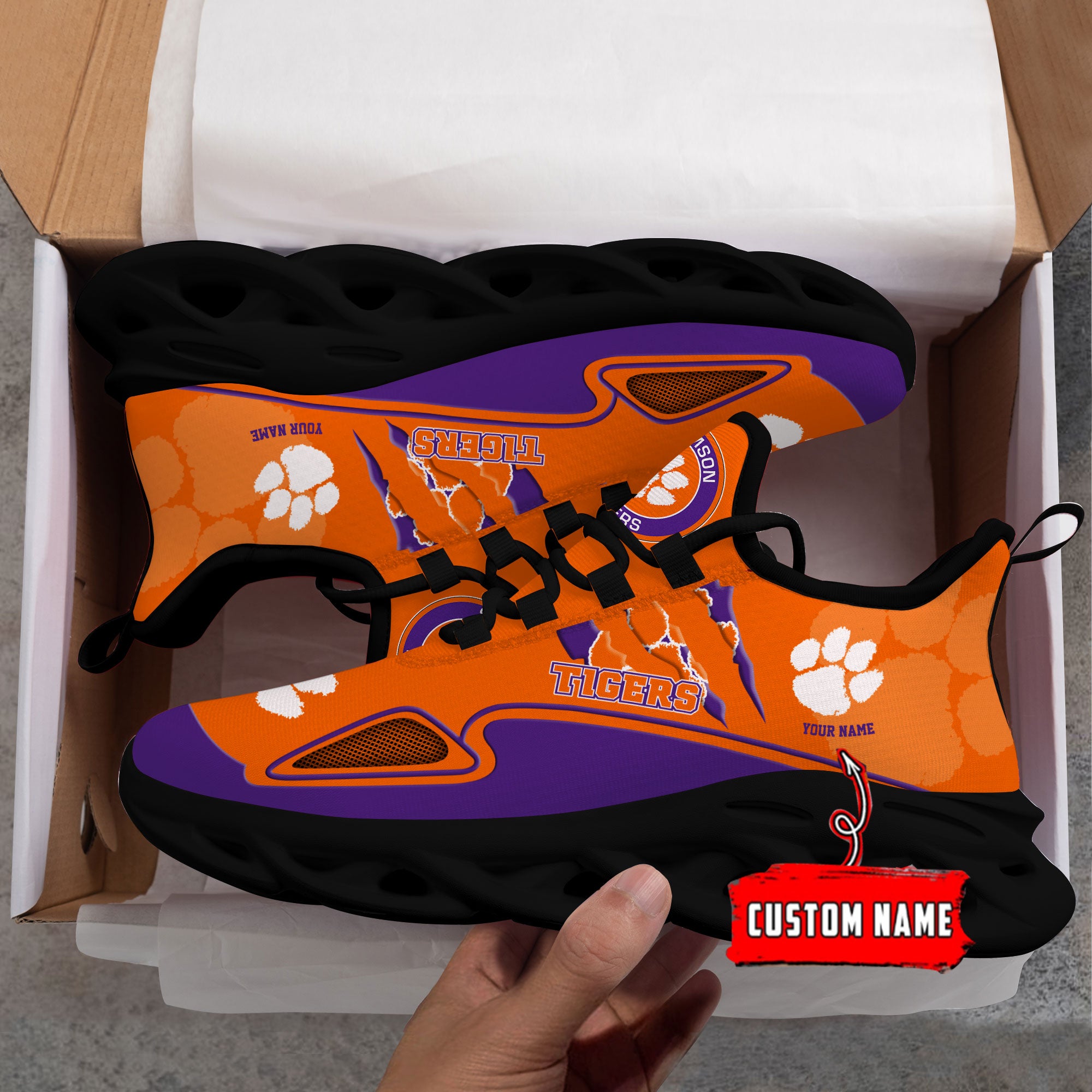 Personalized Clemson Tigers Max Soul Shoes Sneakers for Men And Women – MLB Baseball Fan Shoes, Team Sneakers - Image 5