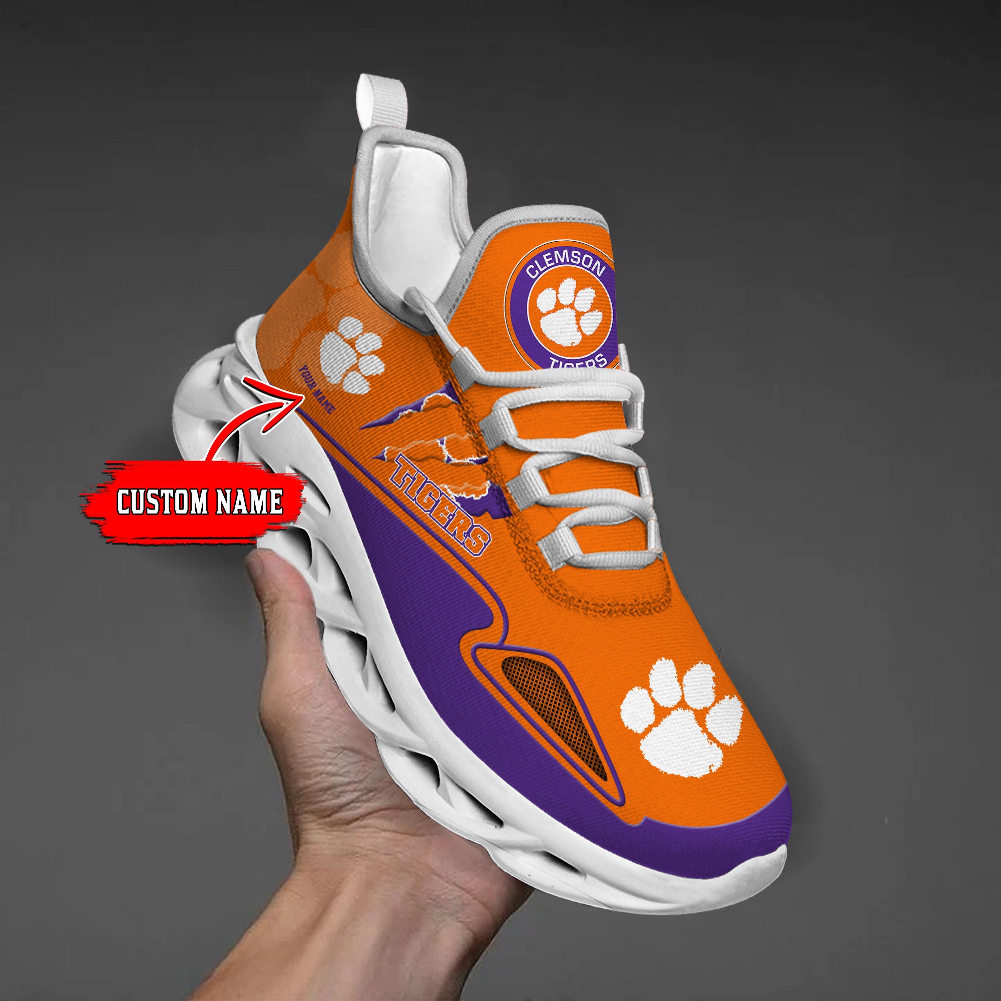 Personalized Clemson Tigers Max Soul Shoes Sneakers for Men And Women – MLB Baseball Fan Shoes, Team Sneakers