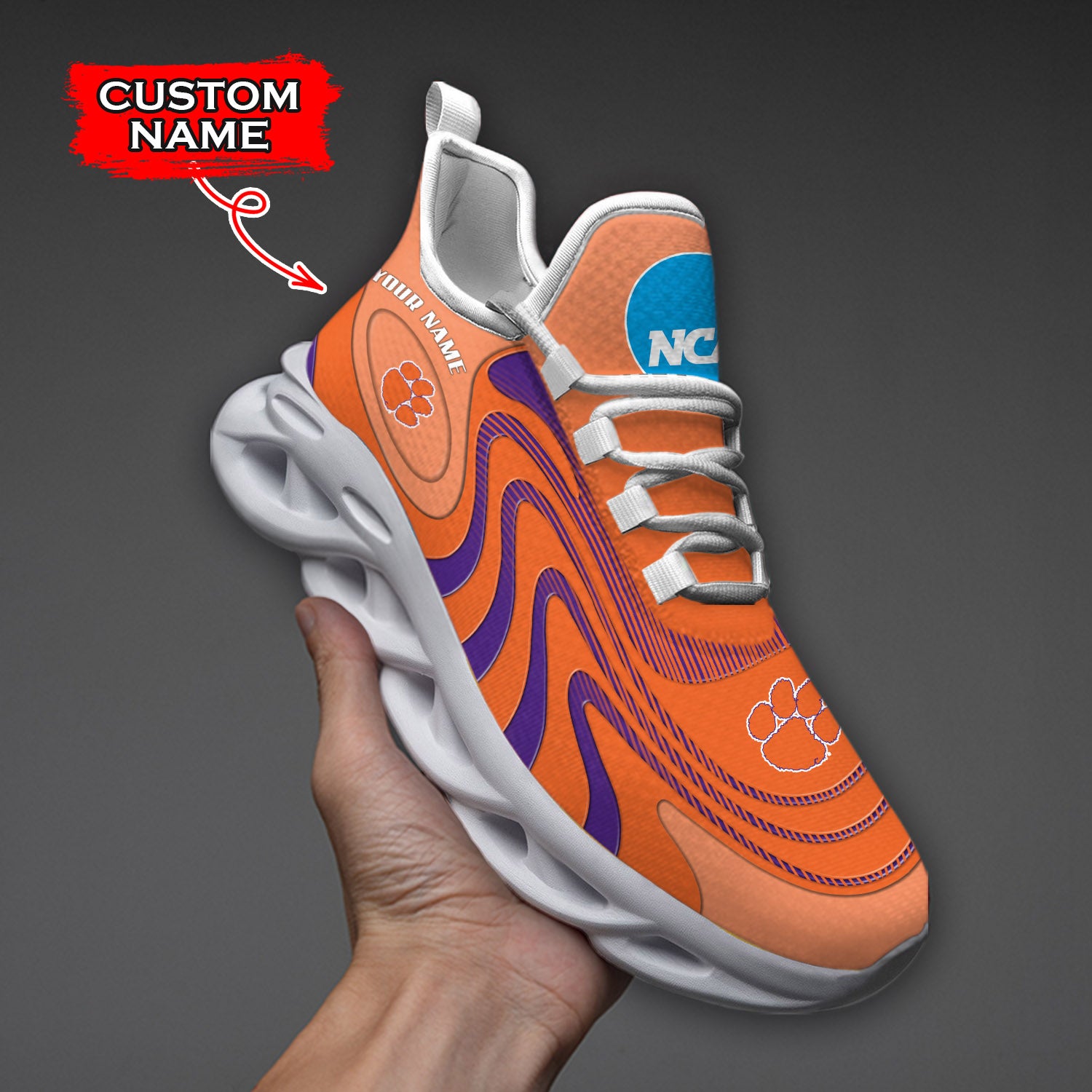 Personalized Clemson Tigers NCAA Max Soul Shoes Sneakers for Men And Women – NCAA Fan Shoes, Team Sneakers