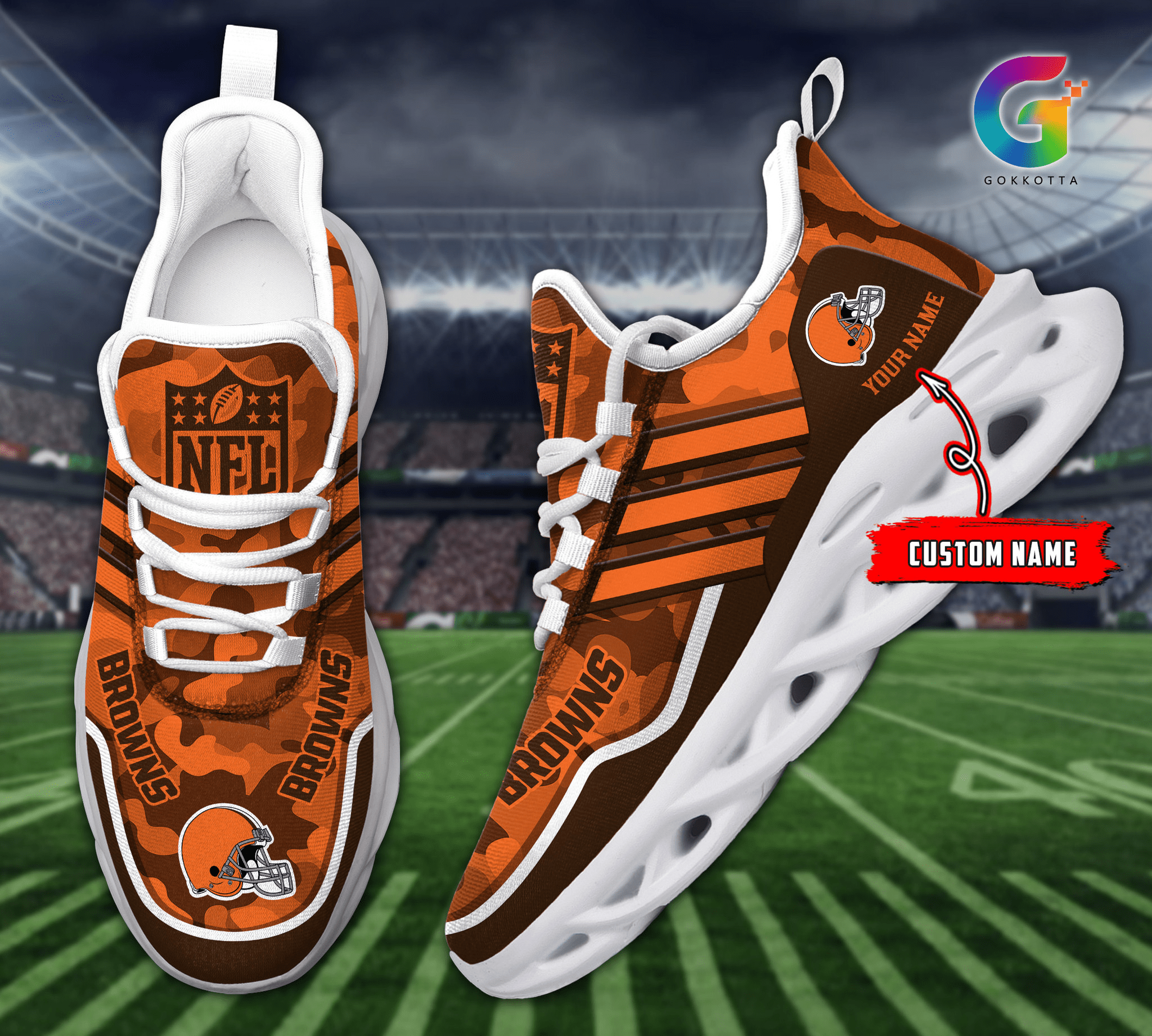Personalized Cleveland Browns Max Soul Shoes Sneakers for Men And Women – NFL Football Fan Shoes, Team Sneakers