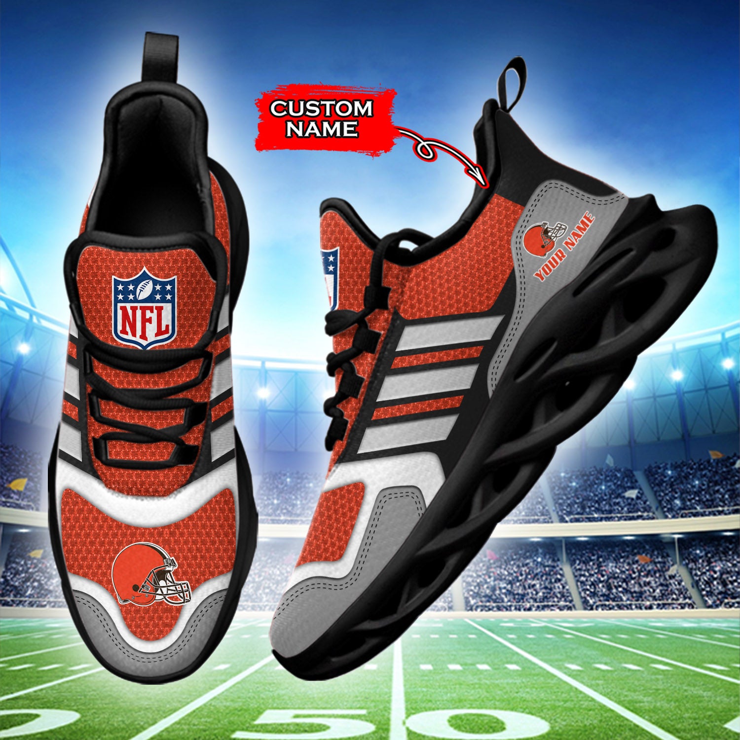 Personalized Cleveland Browns NFL Max Soul Shoes Sneakers for Men And Women – NFL Football Fan Shoes, Team Sneakers - Image 3