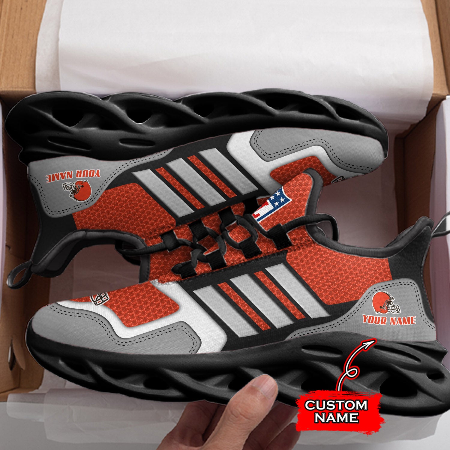 Personalized Cleveland Browns NFL Max Soul Shoes Sneakers for Men And Women – NFL Football Fan Shoes, Team Sneakers - Image 4