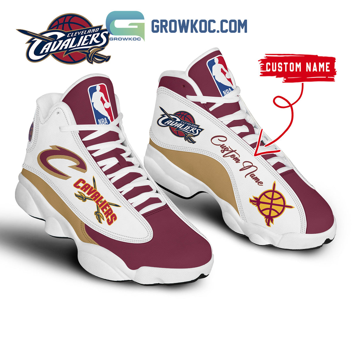 Personalized Cleveland Cavaliers JD13 Sneakers Shoes for Men & Women | Custom Fan Gift