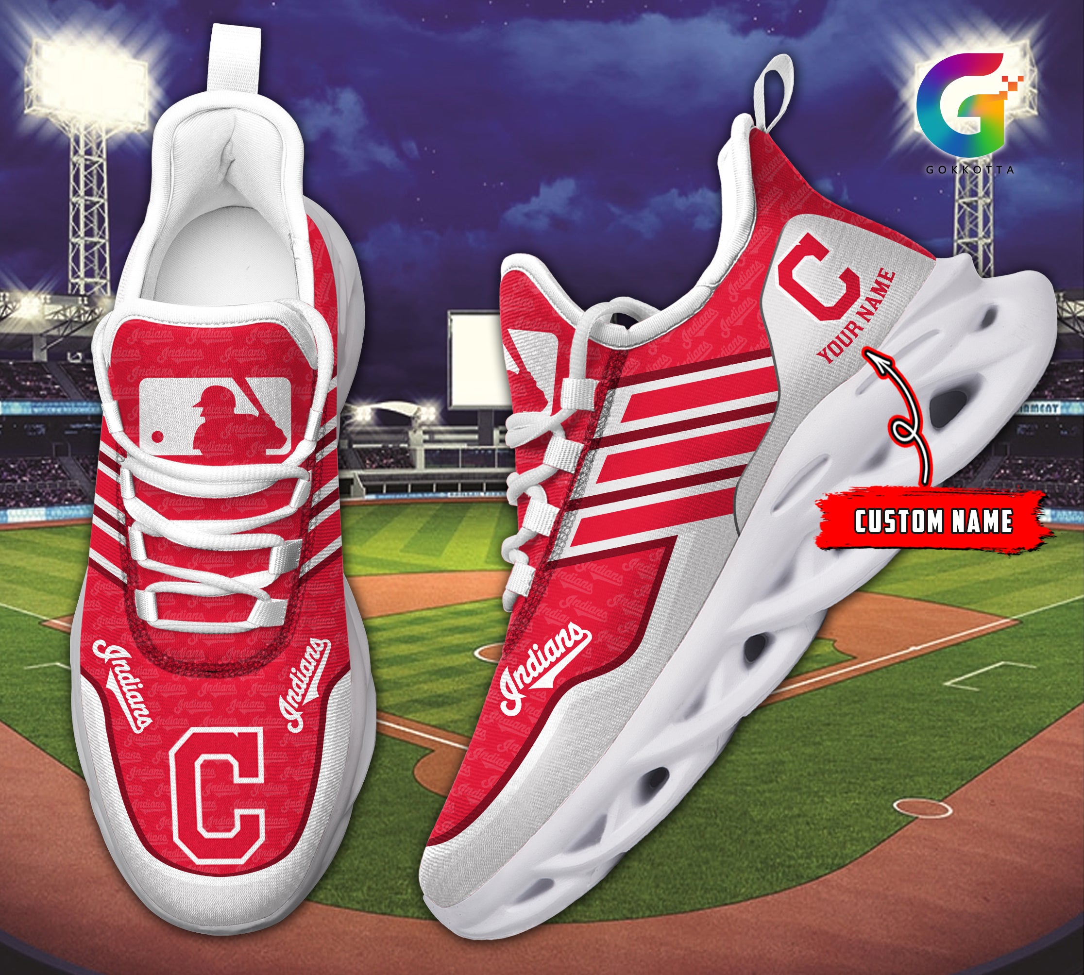 Personalized Cleveland Indians NCAA Max Soul Shoes Sneakers for Men And Women – NCAA Fan Shoes, Team Sneakers