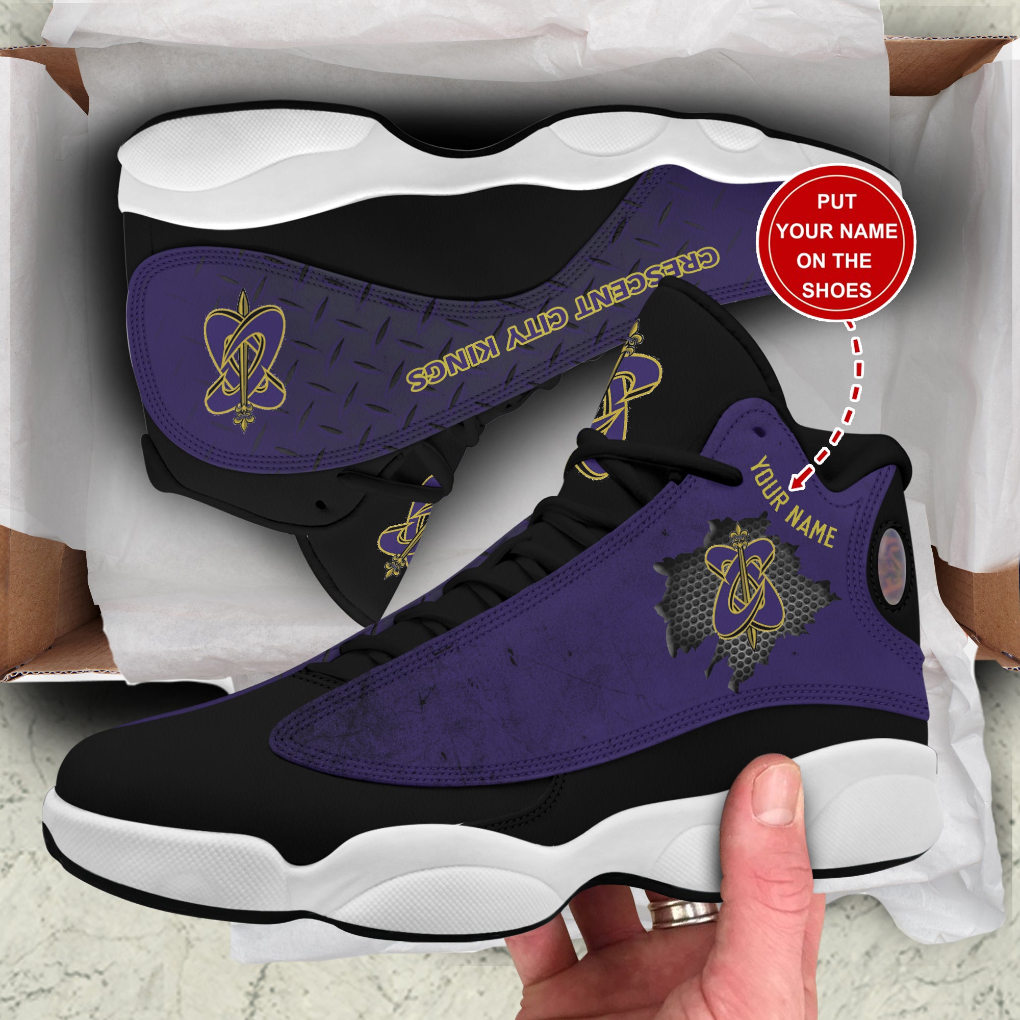 Personalized Crescent City Kings JD13 Sneakers Shoes for Men & Women | Custom Fan Gift