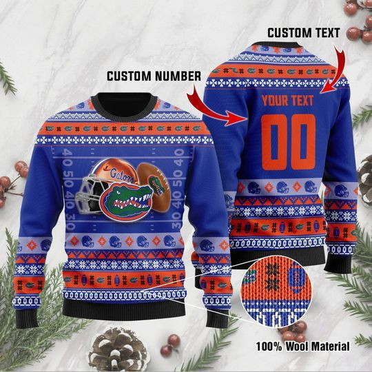 Personalized Custom Name And Number Florida Gators Christmas For Fans Ugly Christmas Sweater Perfect Holiday Gift