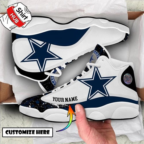 Personalized Dallas Cowboys JD13 Sneakers Shoes for Men & Women | Custom Fan Gift