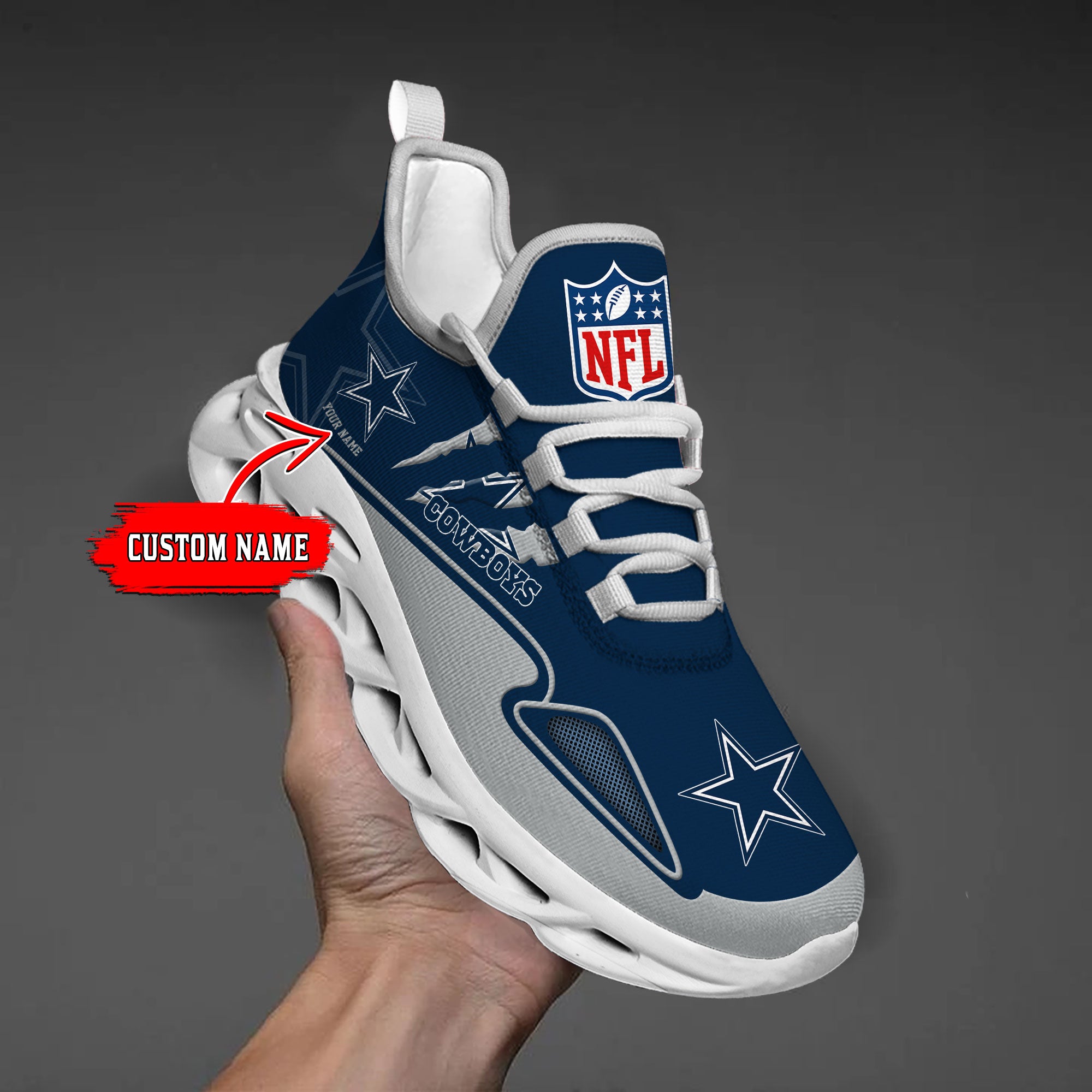 Personalized Dallas Cowboys Max Soul Shoes Sneakers for Men And Women – NFL Football Fan Shoes, Team Sneakers
