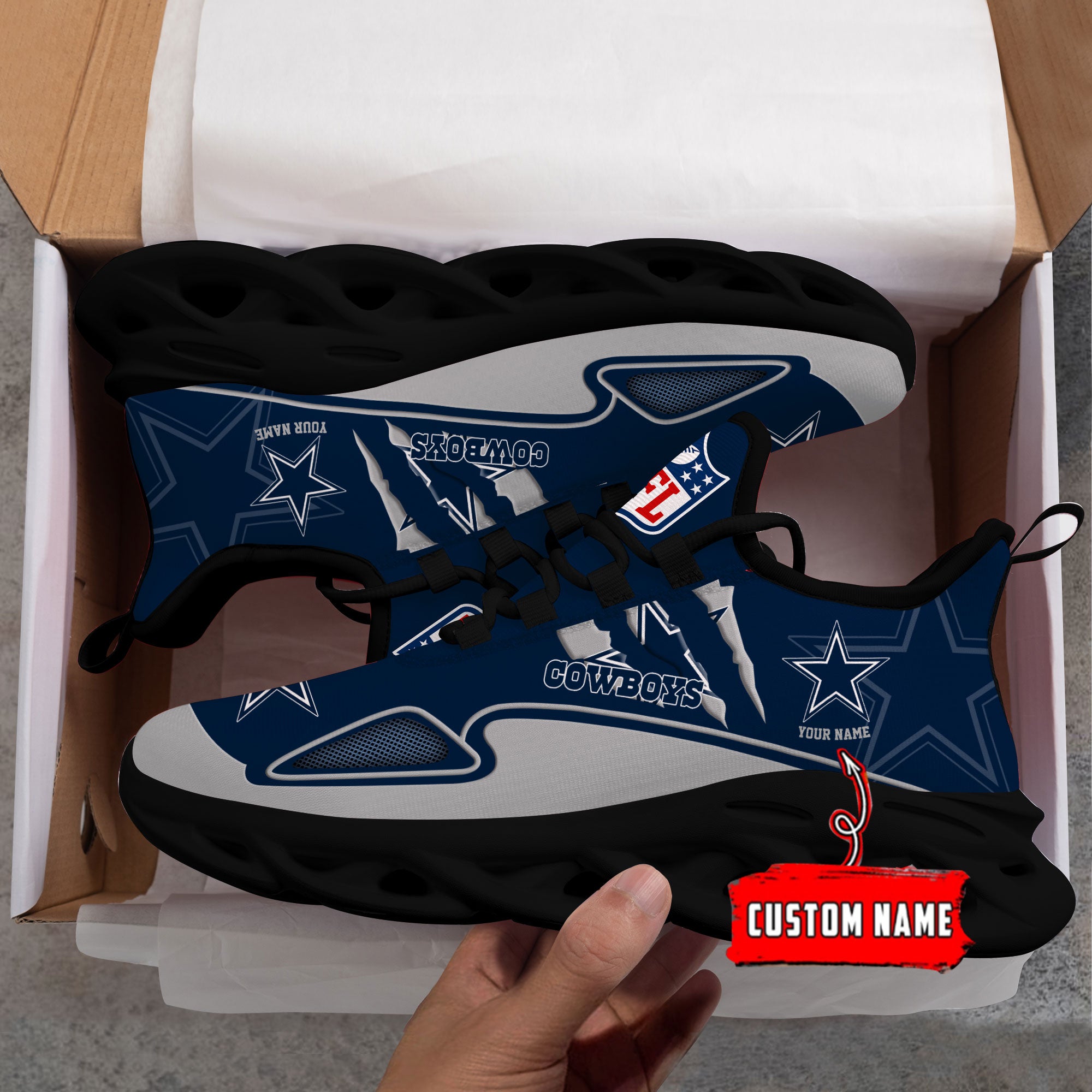 Personalized Dallas Cowboys Max Soul Shoes Sneakers for Men And Women – NFL Football Fan Shoes, Team Sneakers - Image 5