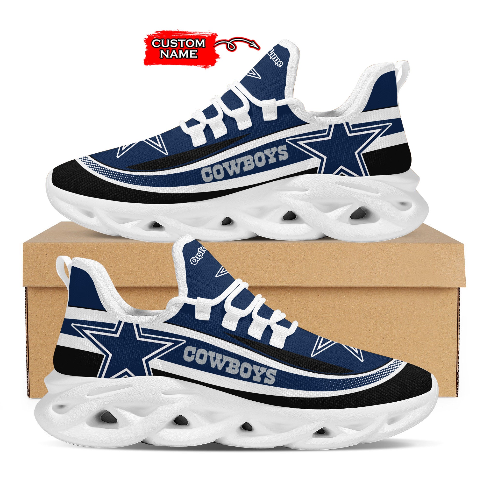 Personalized Dallas Cowboys Max Soul Shoes Sneakers for Men And Women – NFL Football Fan Shoes, Team Sneakers