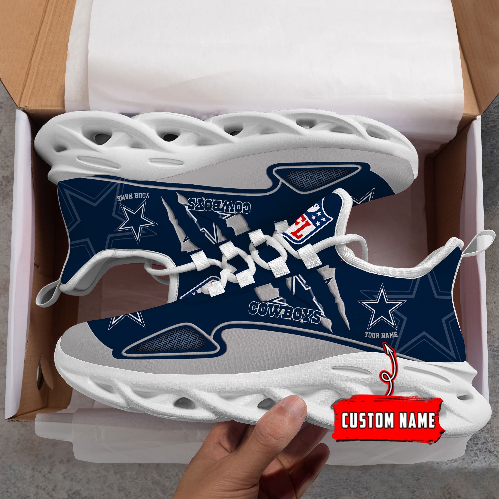Personalized Dallas Cowboys Max Soul Shoes Sneakers for Men And Women – NFL Football Fan Shoes, Team Sneakers - Image 6