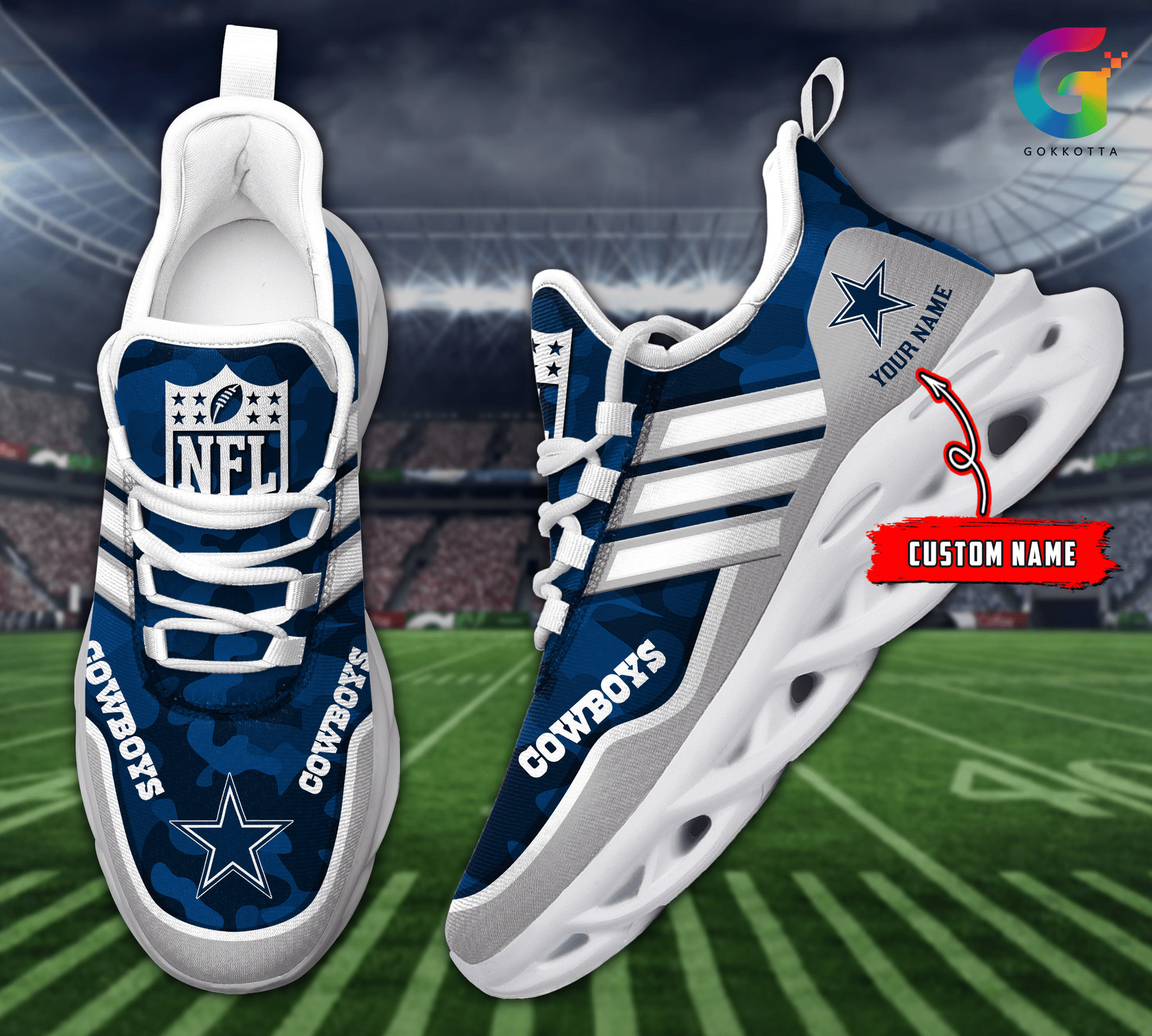 Personalized Dallas Cowboys Max Soul Shoes Sneakers for Men And Women – NFL Football Fan Shoes, Team Sneakers