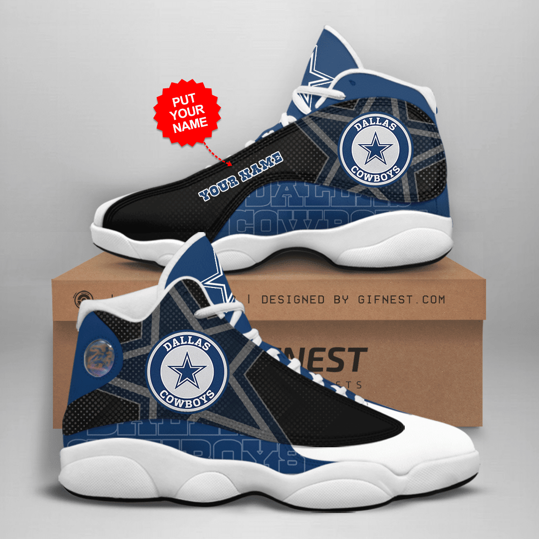 Personalized Dallas Cowboys NFL JD13 Sneakers Shoes for Men & Women | Custom Fan Gift