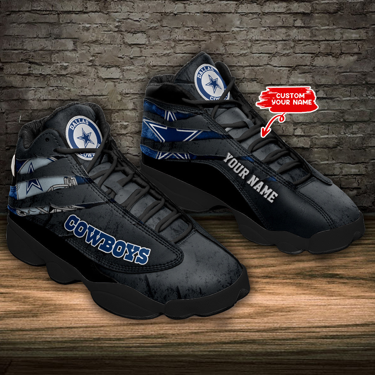 Personalized Dallas Cowboys NFL JD13 Sneakers Shoes for Men & Women | Custom Fan Gift