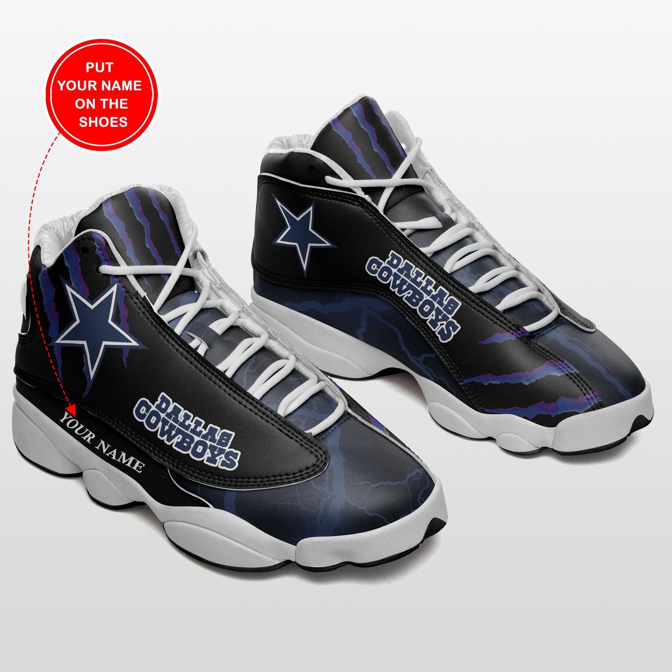Personalized Dallas Cowboys NFL JD13 Sneakers Shoes for Men & Women | Custom Fan Gift