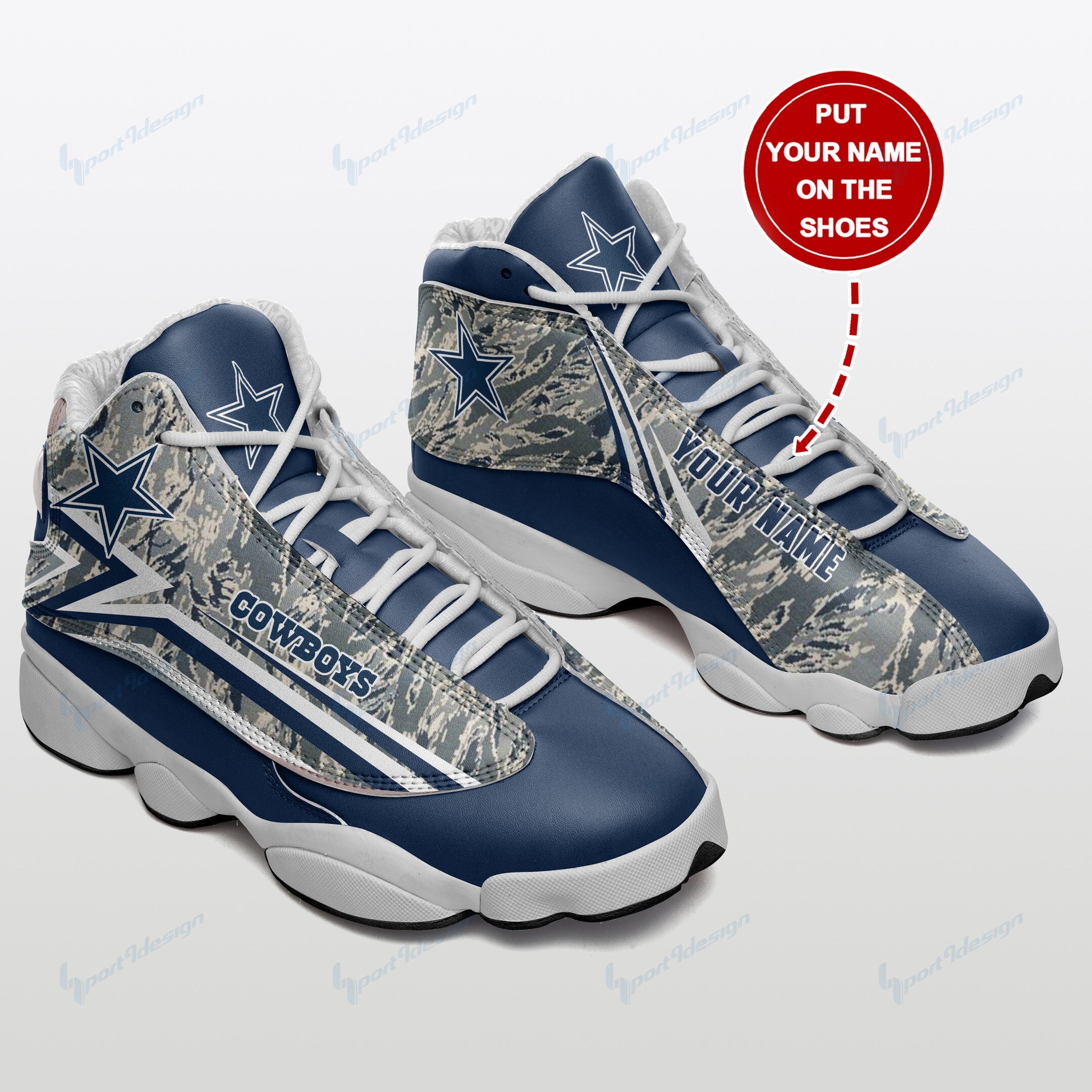 Personalized Dallas Cowboys NFL JD13 Sneakers Shoes for Men & Women | Custom Fan Gift