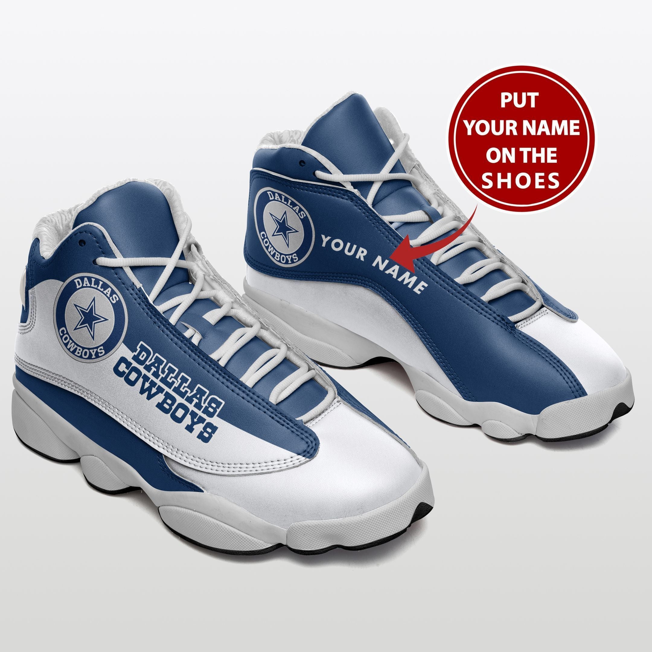 Personalized Dallas Cowboys NFL JD13 Sneakers Shoes for Men & Women | Custom Fan Gift