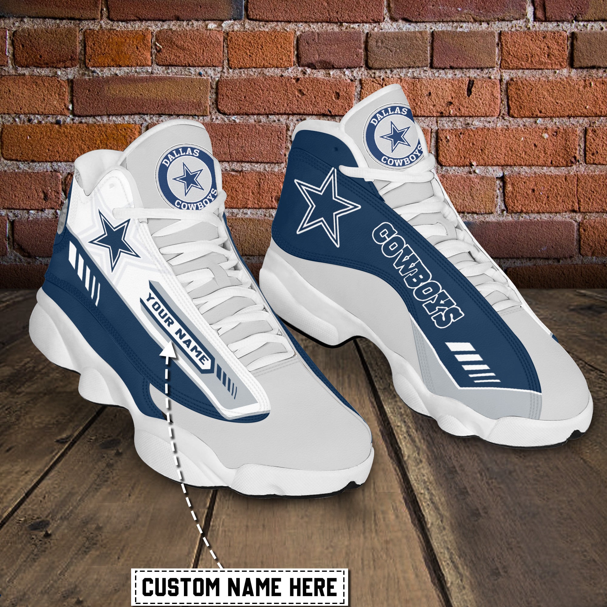 Personalized Dallas Cowboys NFL JD13 Sneakers Shoes for Men & Women | Custom Fan Gift