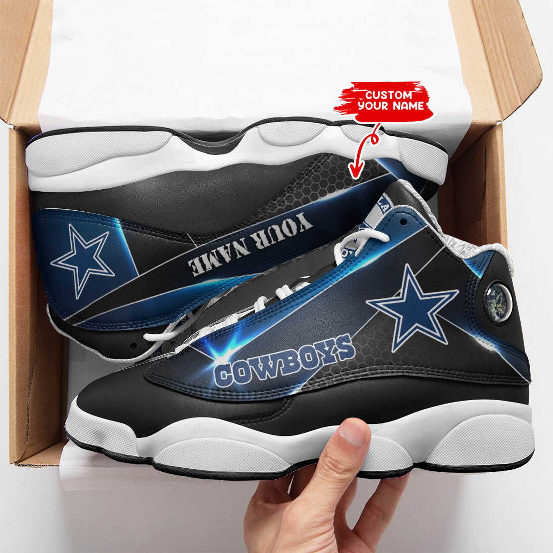 Personalized Dallas Cowboys NFL JD13 Sneakers Shoes for Men & Women | Custom Fan Gift