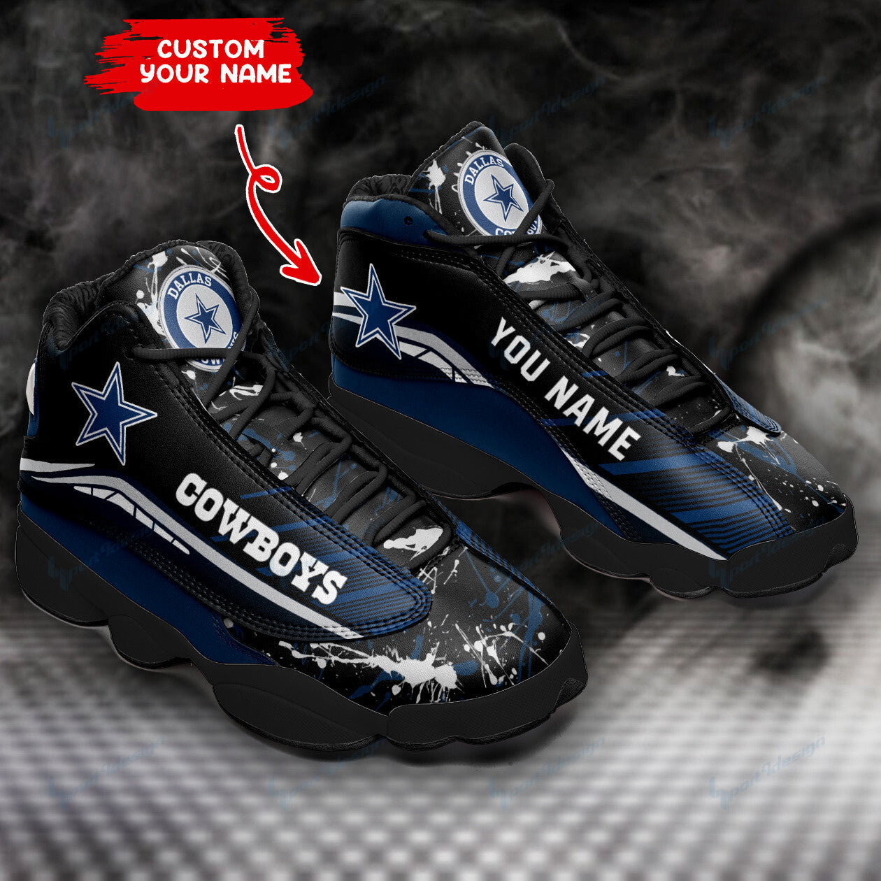 Personalized Dallas Cowboys NFL JD13 Sneakers Shoes for Men & Women | Custom Fan Gift