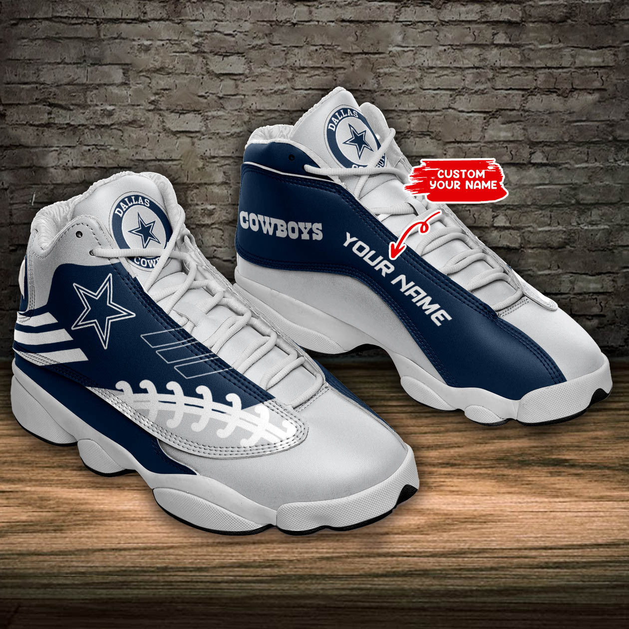 Personalized Dallas Cowboys NFL JD13 Sneakers Shoes for Men & Women | Custom Fan Gift