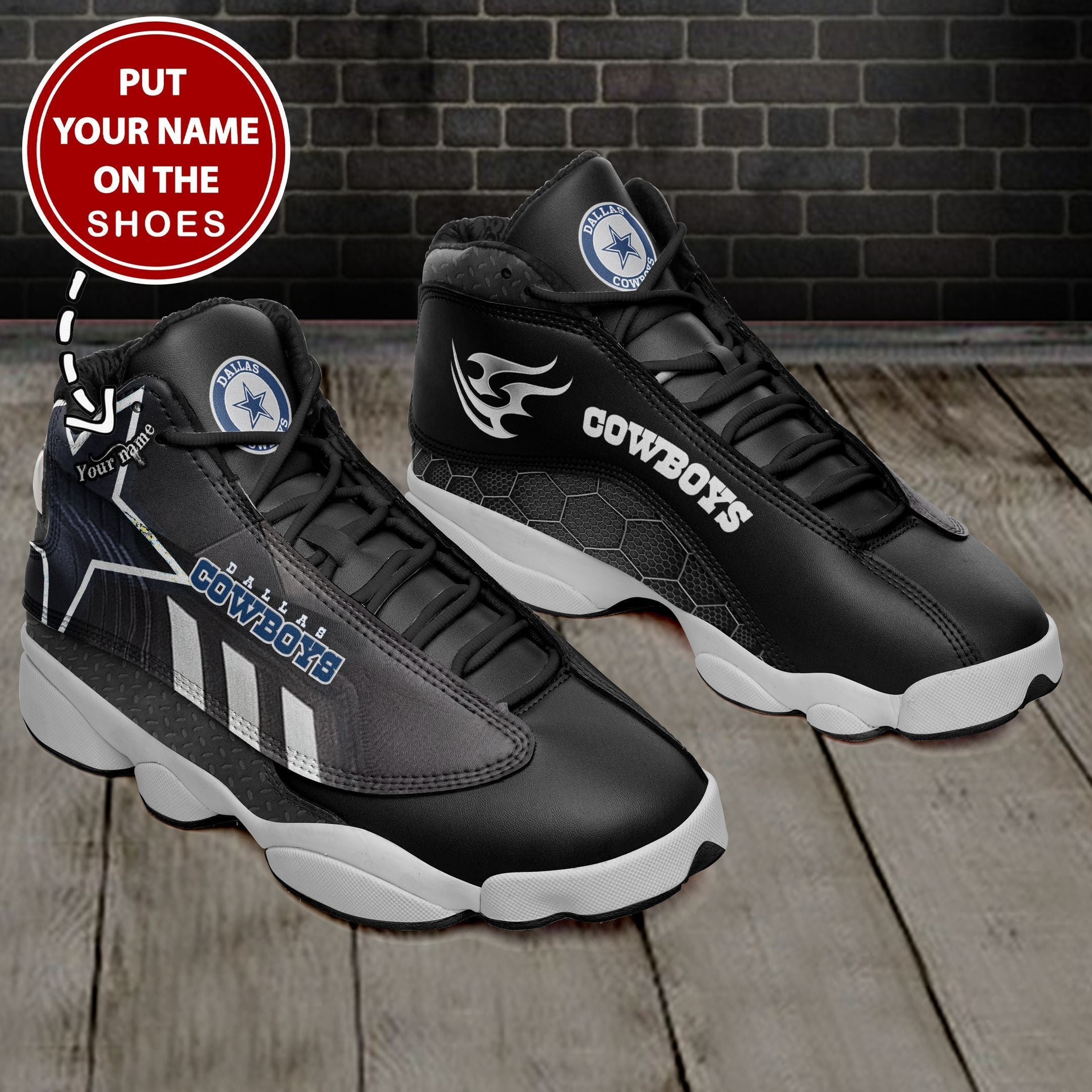 Personalized Dallas Cowboys NFL JD13 Sneakers Shoes for Men & Women | Custom Fan Gift