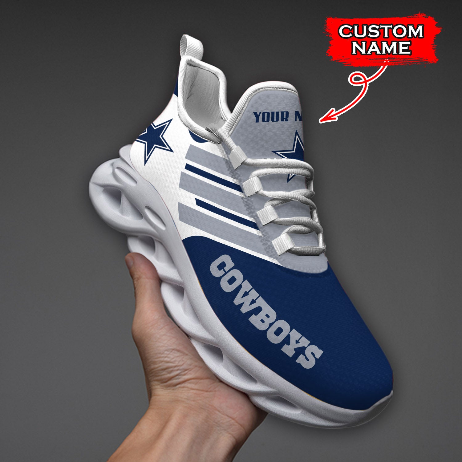 Personalized Dallas Cowboys NFL Max Soul Shoes Sneakers for Men And Women – NFL Football Fan Shoes, Team Sneakers