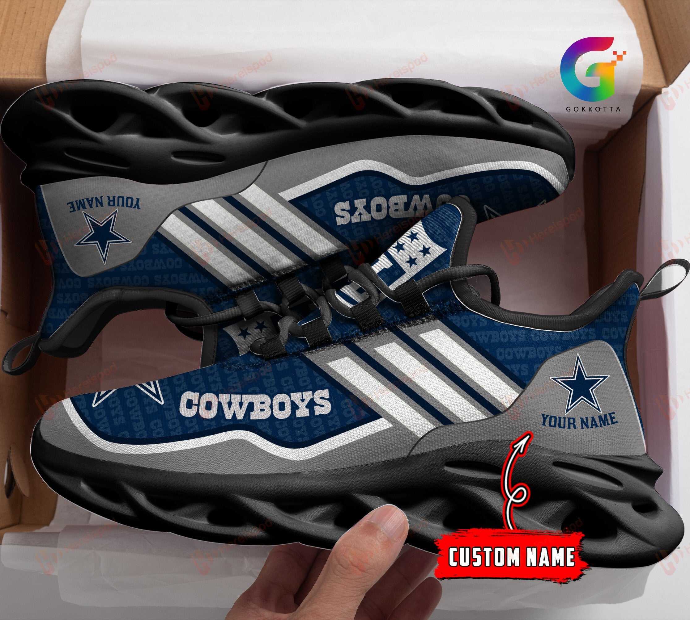 Personalized Dallas Cowboys NFL Max Soul Shoes Sneakers for Men And Women – NFL Football Fan Shoes, Team Sneakers
