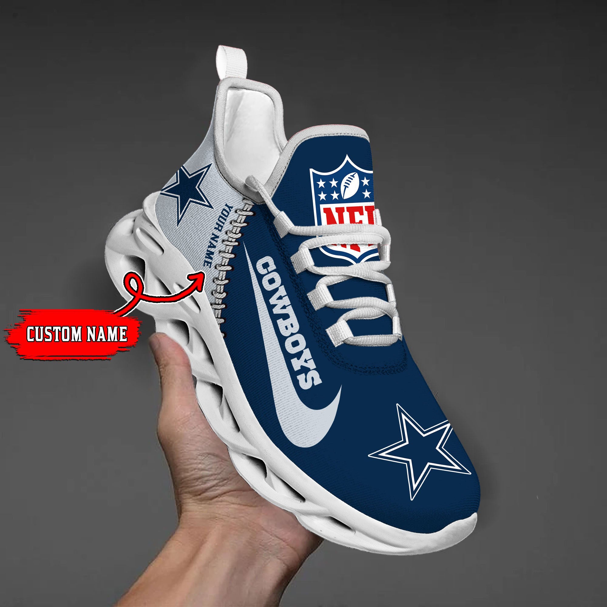 Personalized Dallas Cowboys NFL Max Soul Shoes Sneakers for Men And Women – NFL Football Fan Shoes, Team Sneakers