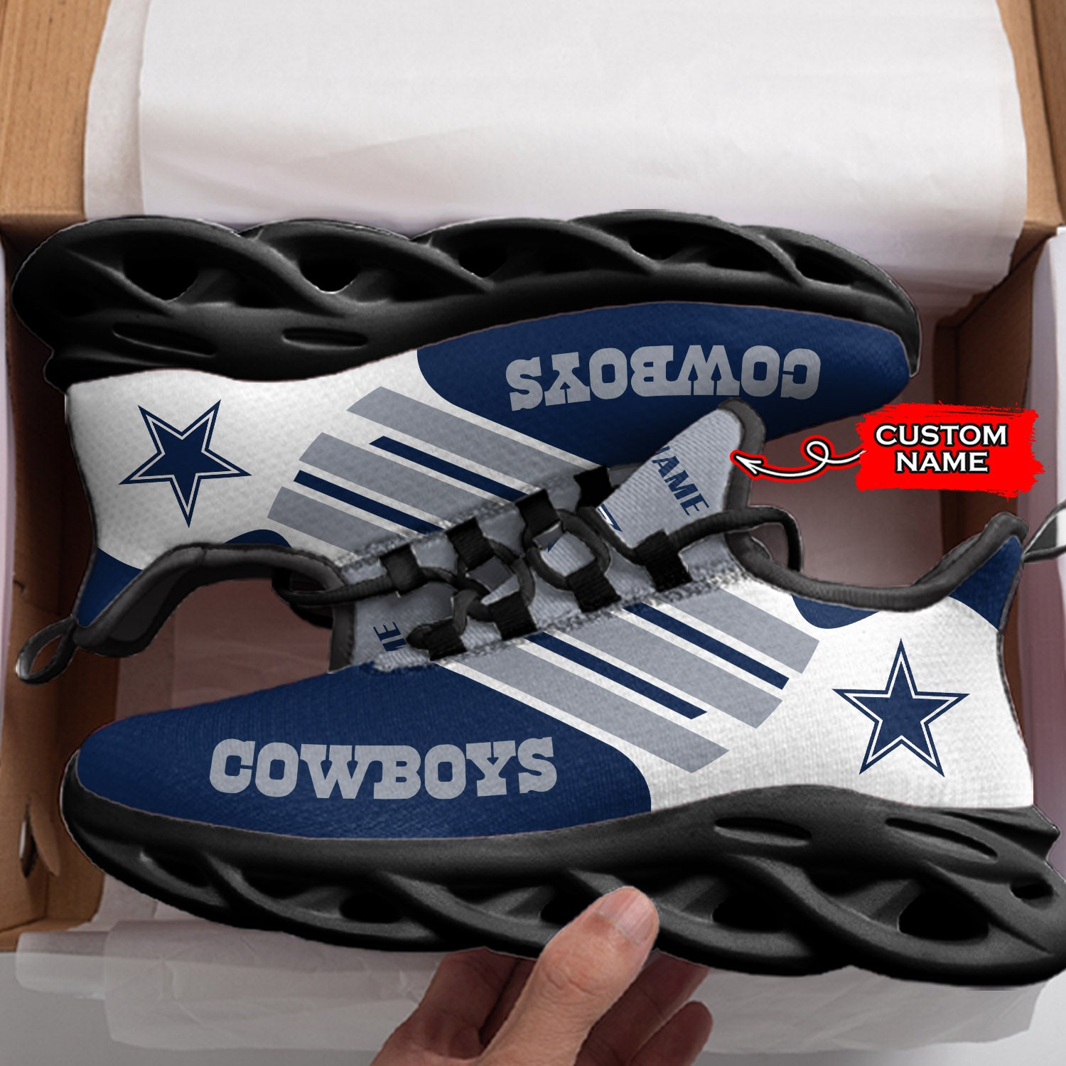 Personalized Dallas Cowboys NFL Max Soul Shoes Sneakers for Men And Women – NFL Football Fan Shoes, Team Sneakers - Image 4