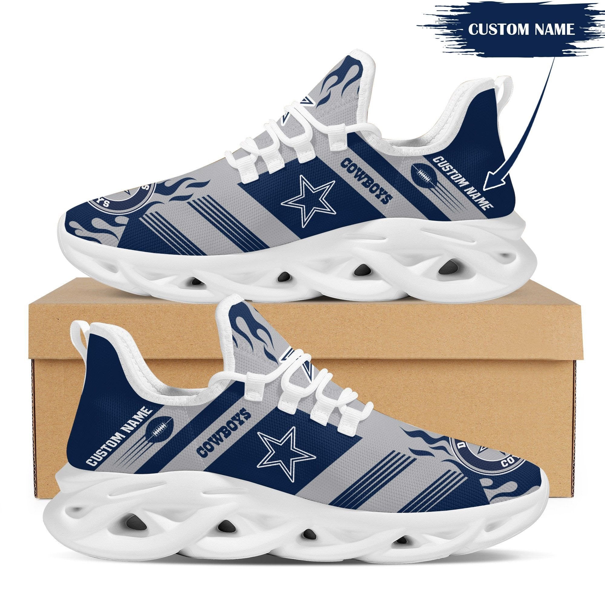 Personalized Dallas Cowboys NFL Max Soul Shoes Sneakers for Men And Women – NFL Football Fan Shoes, Team Sneakers