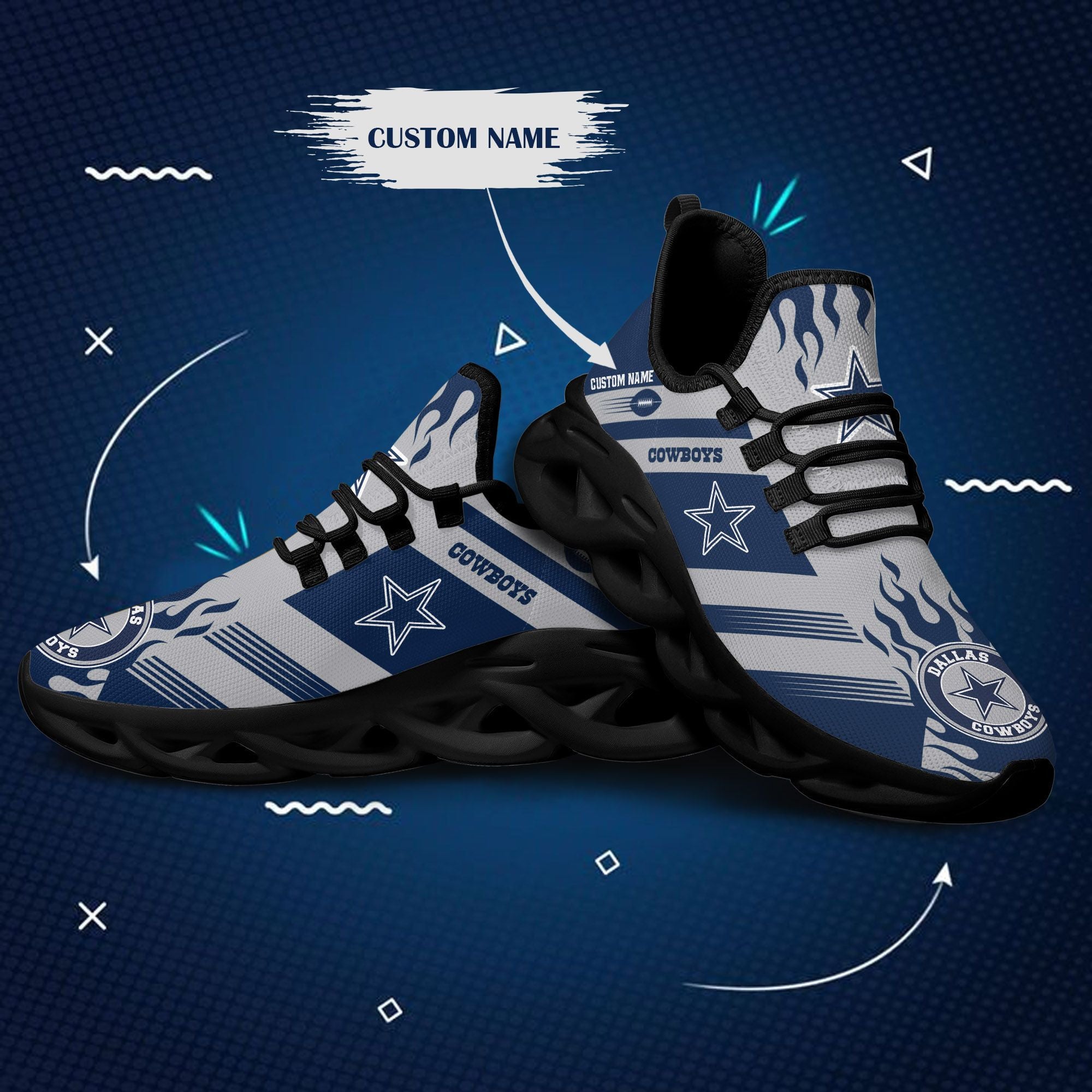 Personalized Dallas Cowboys NFL Max Soul Shoes Sneakers for Men And Women – NFL Football Fan Shoes, Team Sneakers - Image 5