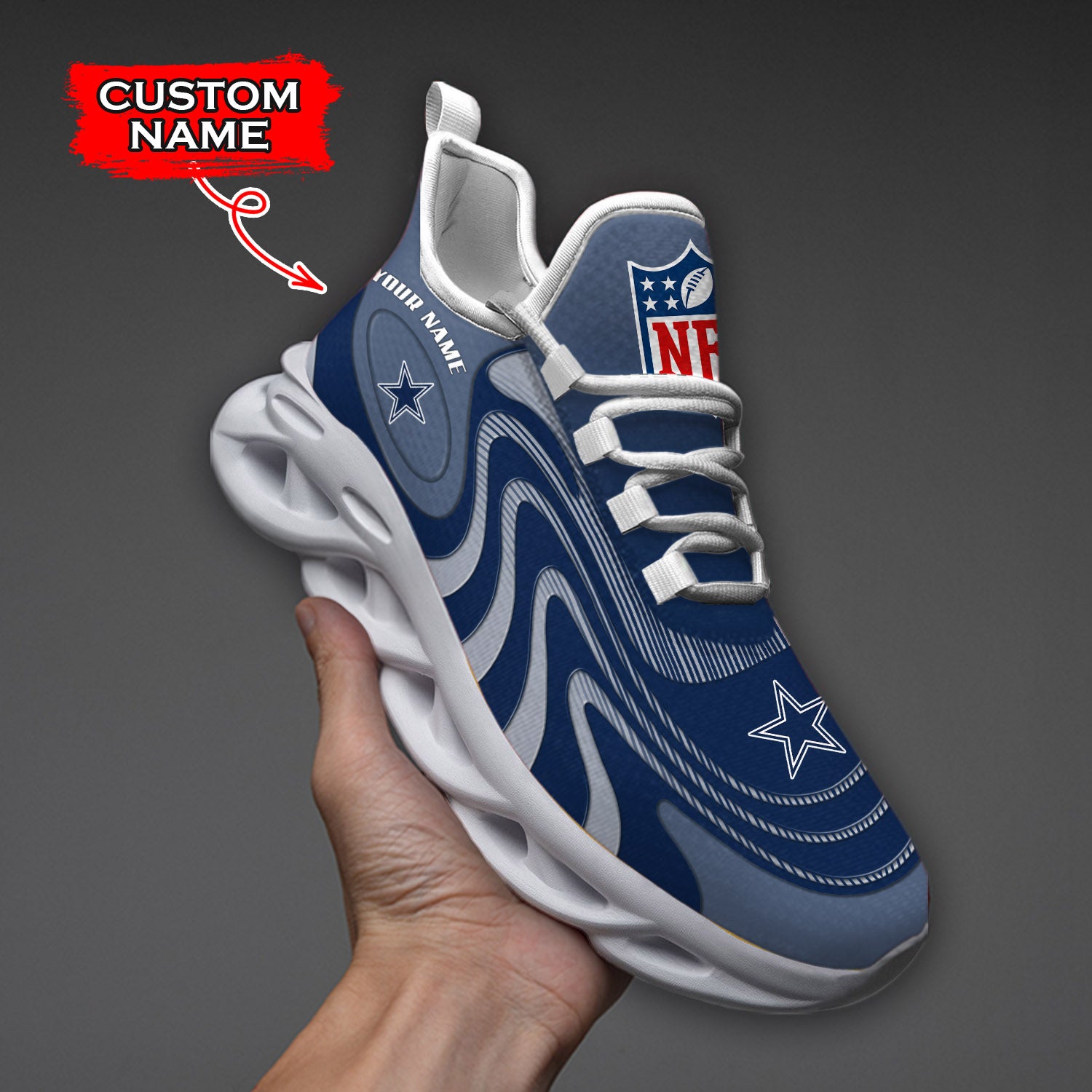 Personalized Dallas Cowboys NFL Max Soul Shoes Sneakers for Men And Women – NFL Football Fan Shoes, Team Sneakers