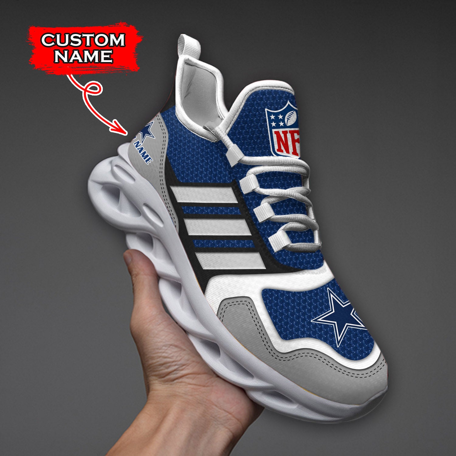 Personalized Dallas Cowboys NFL Max Soul Shoes Sneakers for Men And Women – NFL Football Fan Shoes, Team Sneakers