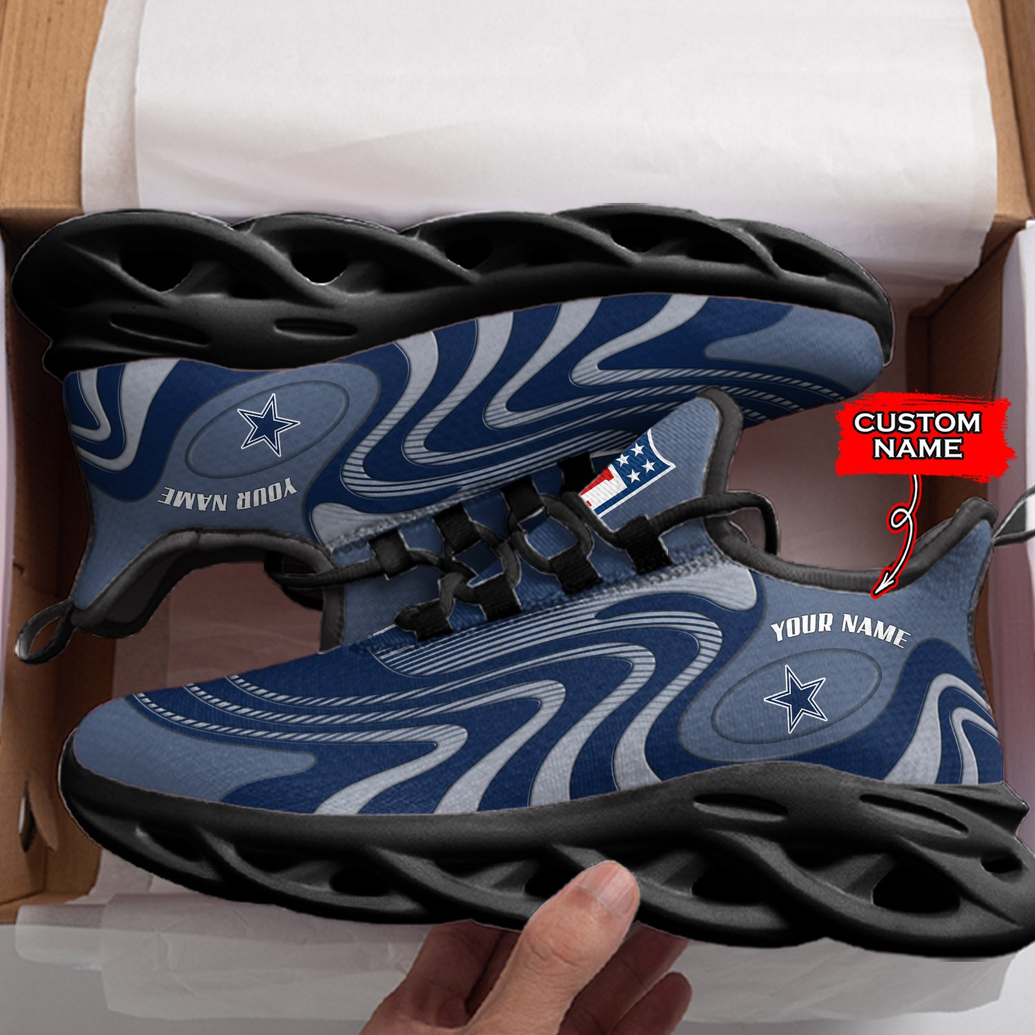 Personalized Dallas Cowboys NFL Max Soul Shoes Sneakers for Men And Women – NFL Football Fan Shoes, Team Sneakers - Image 4