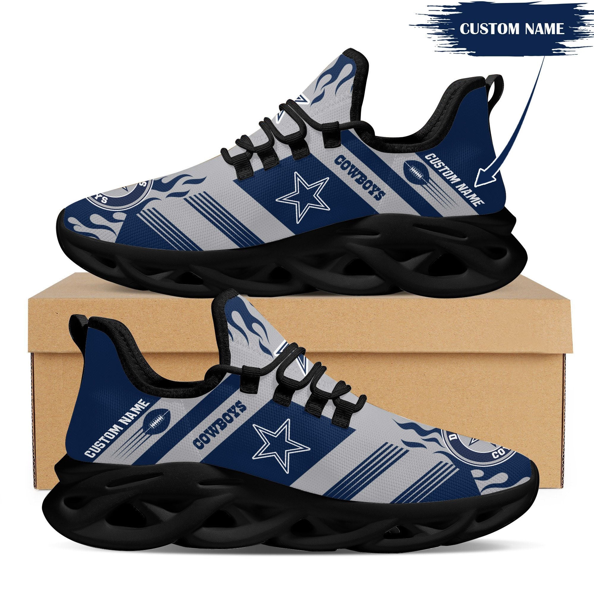 Personalized Dallas Cowboys NFL Max Soul Shoes Sneakers for Men And Women – NFL Football Fan Shoes, Team Sneakers - Image 4