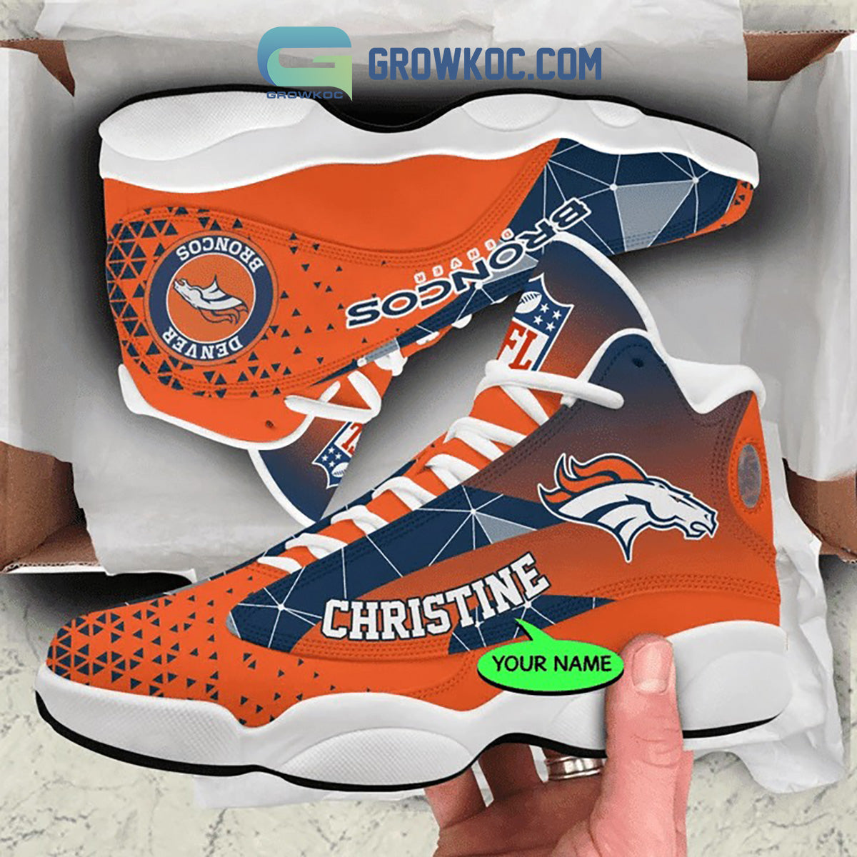 Personalized Denver Broncos JD13 Sneakers Shoes for Men & Women | Custom Fan Gift