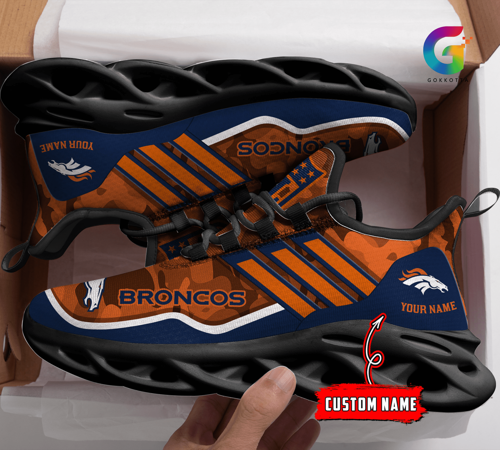 Personalized Denver Broncos Max Soul Shoes Sneakers for Men And Women – NFL Football Fan Shoes, Team Sneakers - Image 4