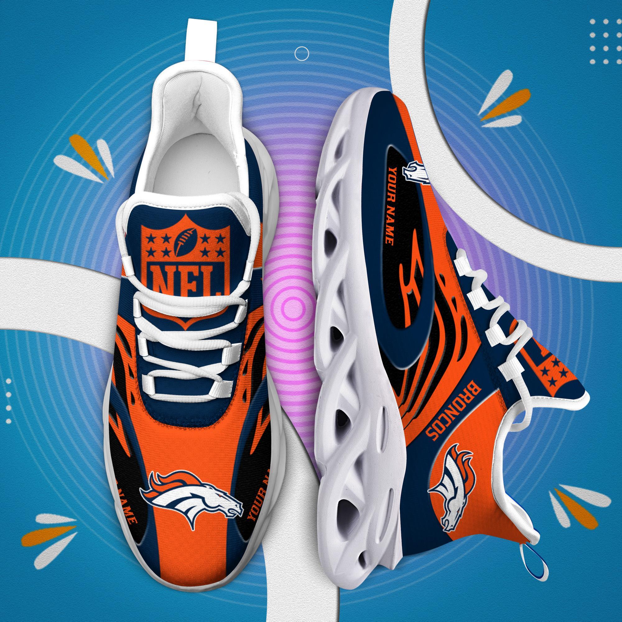 Personalized Denver Broncos Max Soul Shoes Sneakers for Men And Women – NFL Football Fan Shoes, Team Sneakers