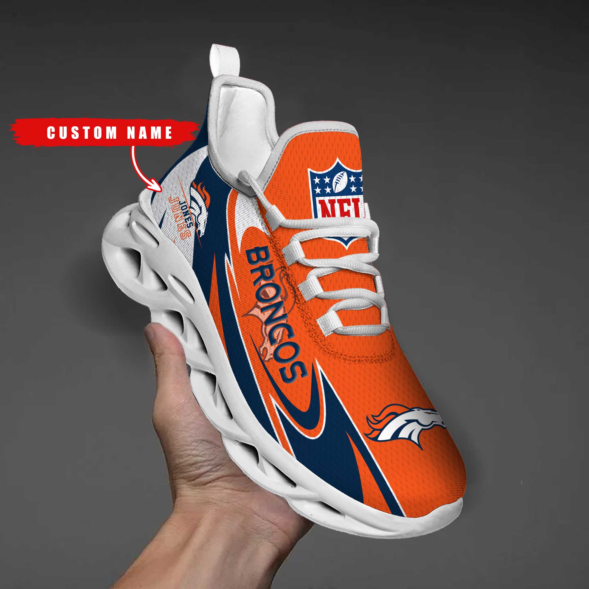 Personalized Denver Broncos Max Soul Shoes Sneakers for Men And Women – NFL Football Fan Shoes, Team Sneakers - Image 3