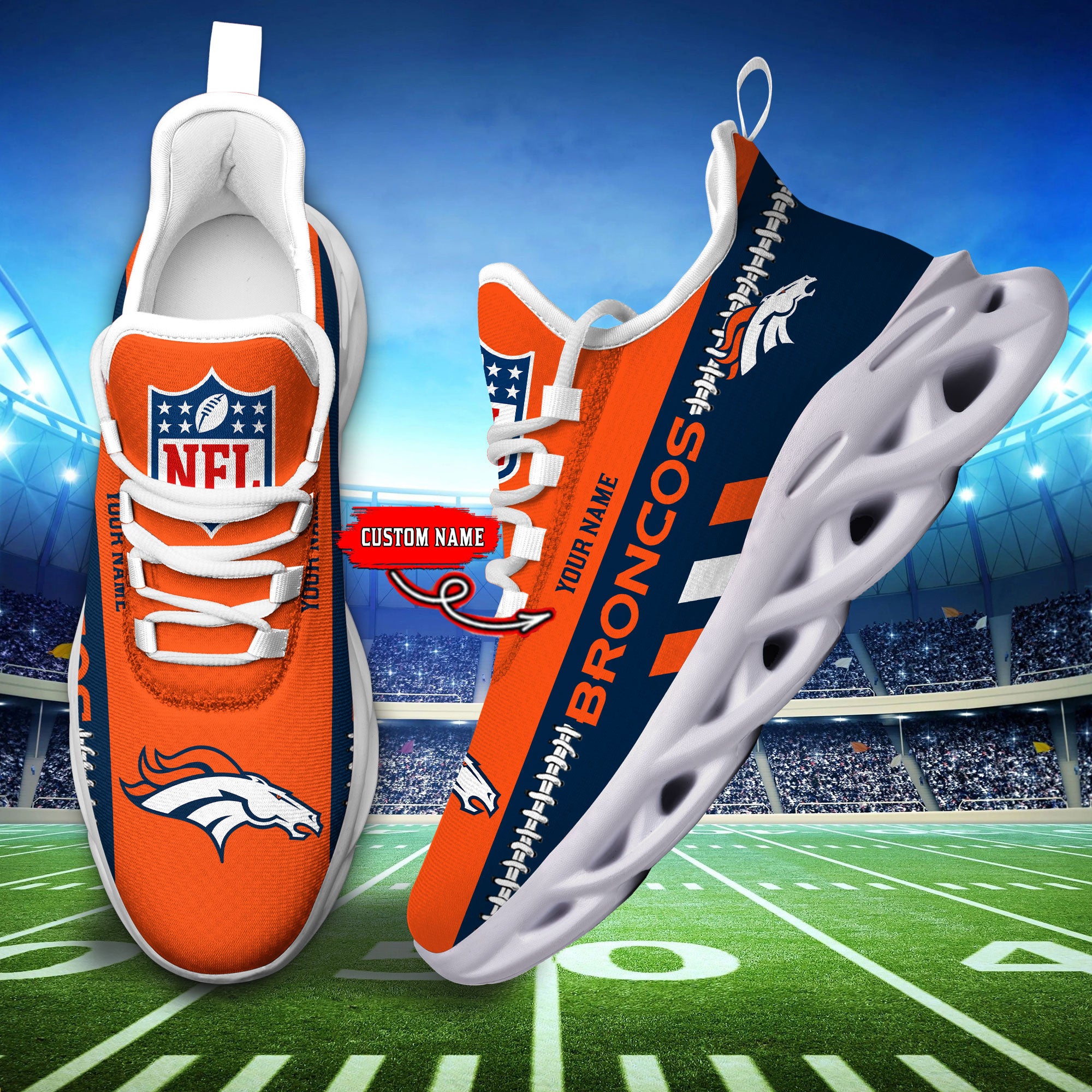 Personalized Denver Broncos Max Soul Shoes Sneakers for Men And Women – NFL Football Fan Shoes, Team Sneakers - Image 5