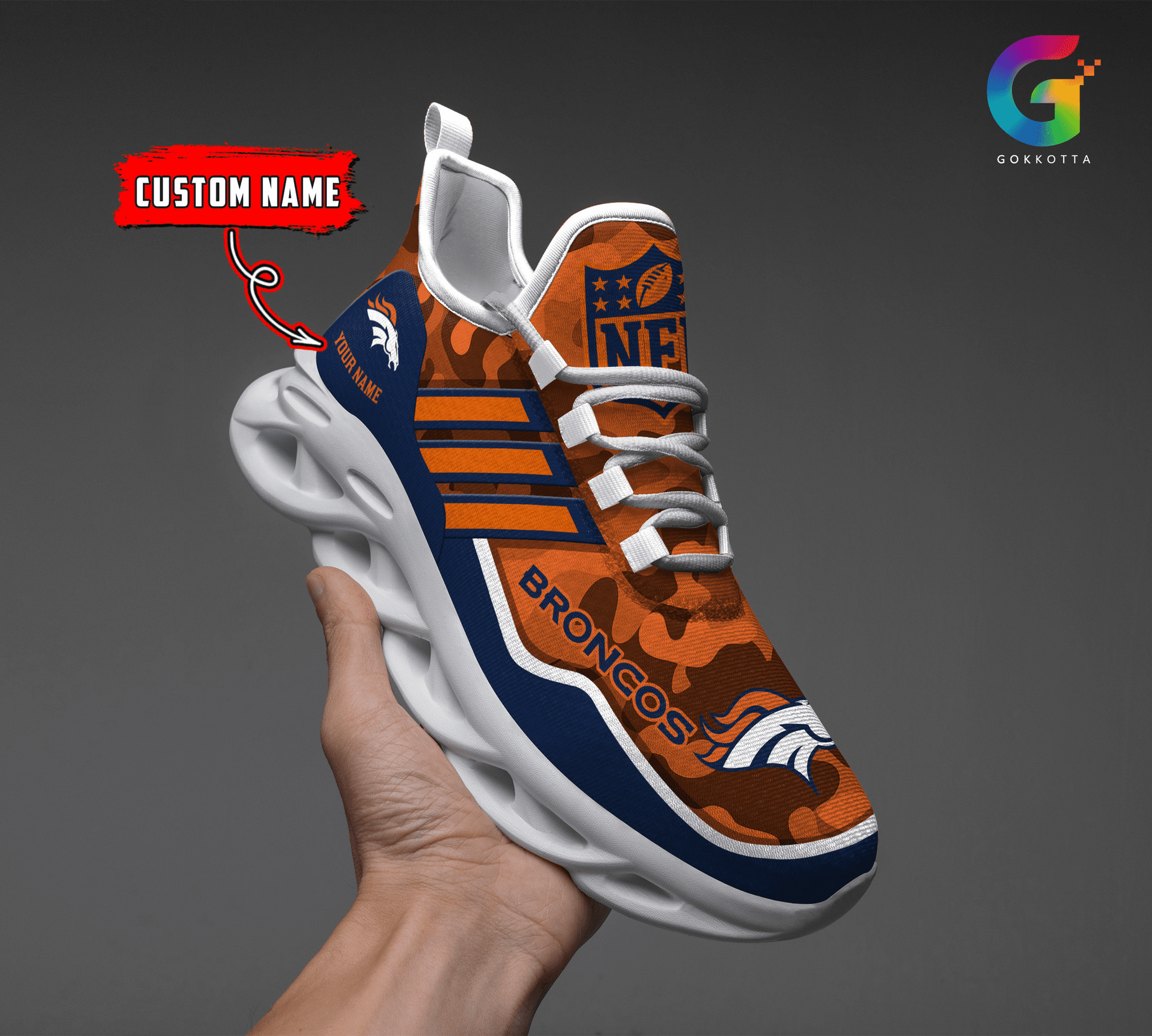 Personalized Denver Broncos Max Soul Shoes Sneakers for Men And Women – NFL Football Fan Shoes, Team Sneakers - Image 6