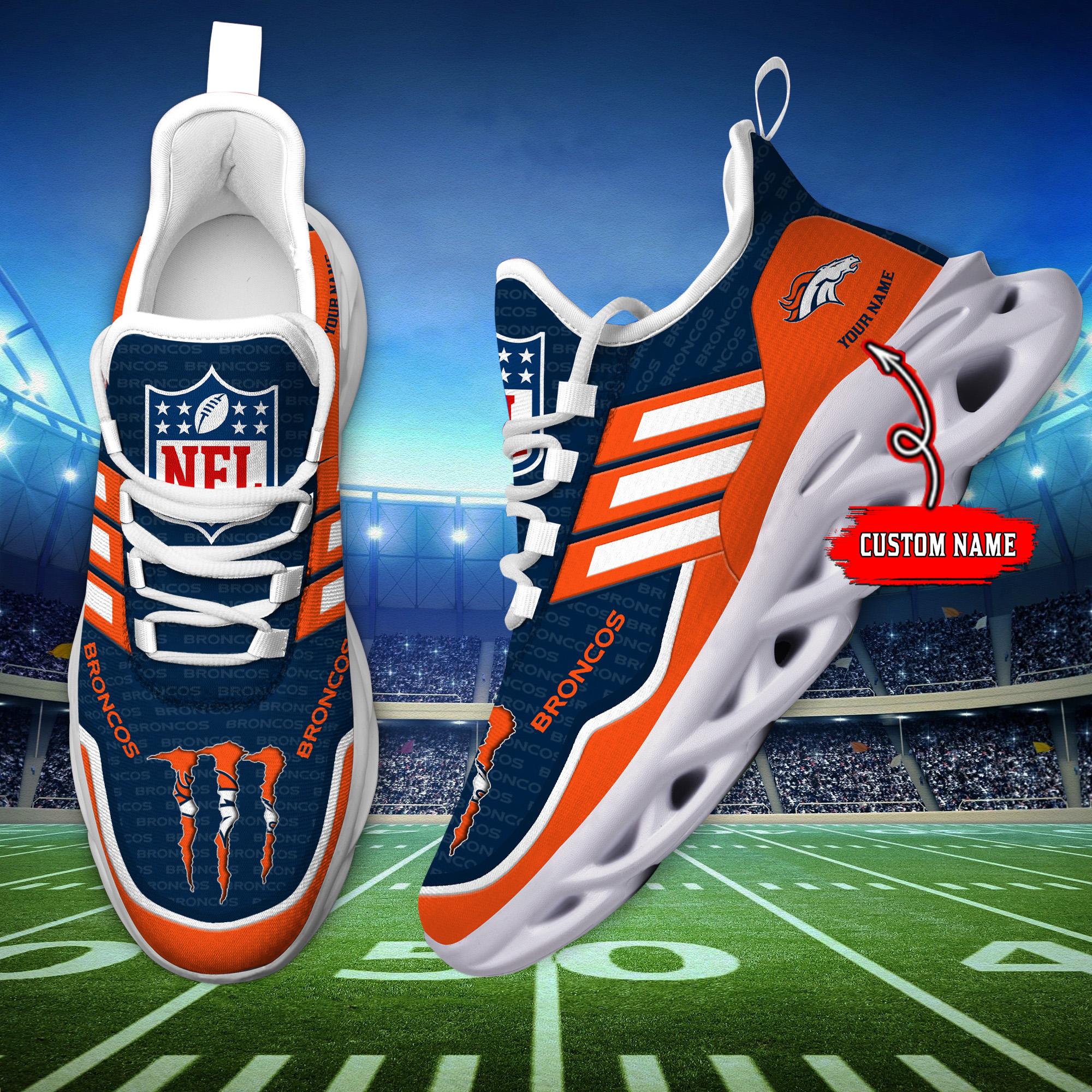 Personalized Denver Broncos Max Soul Shoes Sneakers for Men And Women – NFL Football Fan Shoes, Team Sneakers