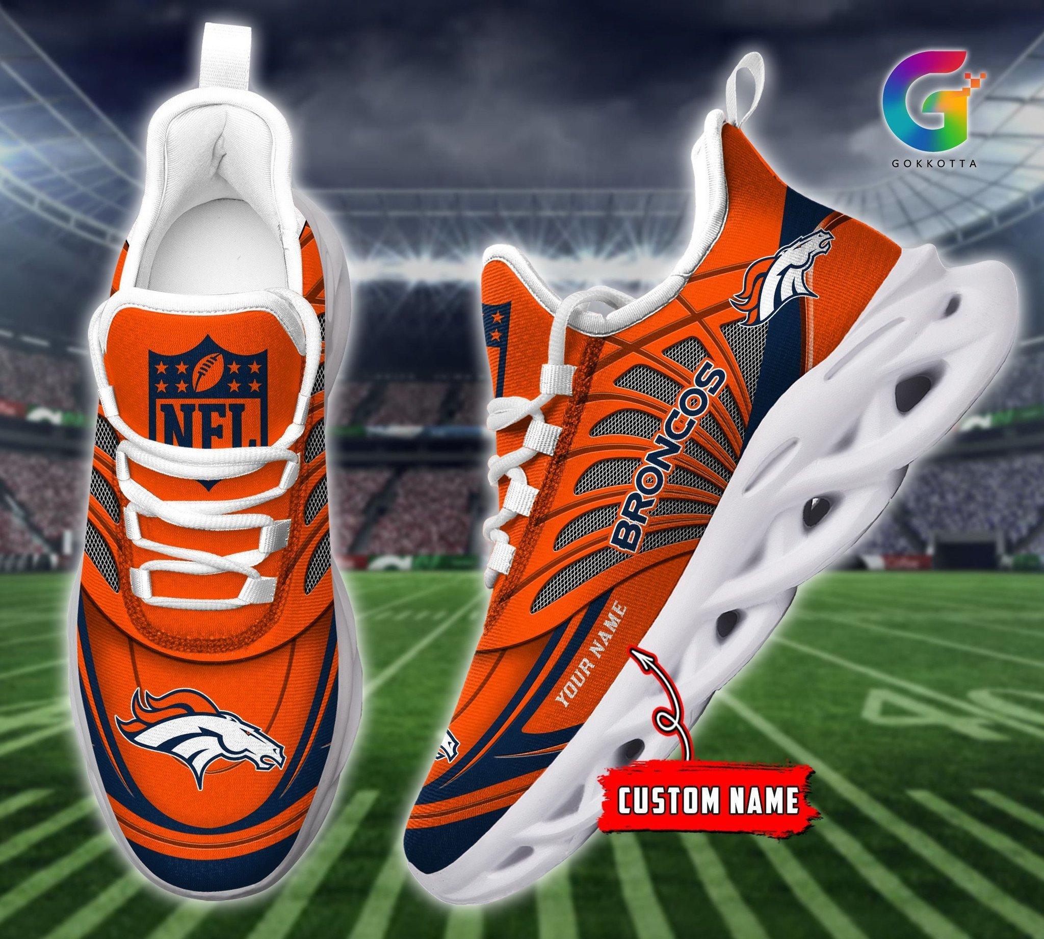 Personalized Denver Broncos Max Soul Shoes Sneakers for Men And Women – NFL Football Fan Shoes, Team Sneakers