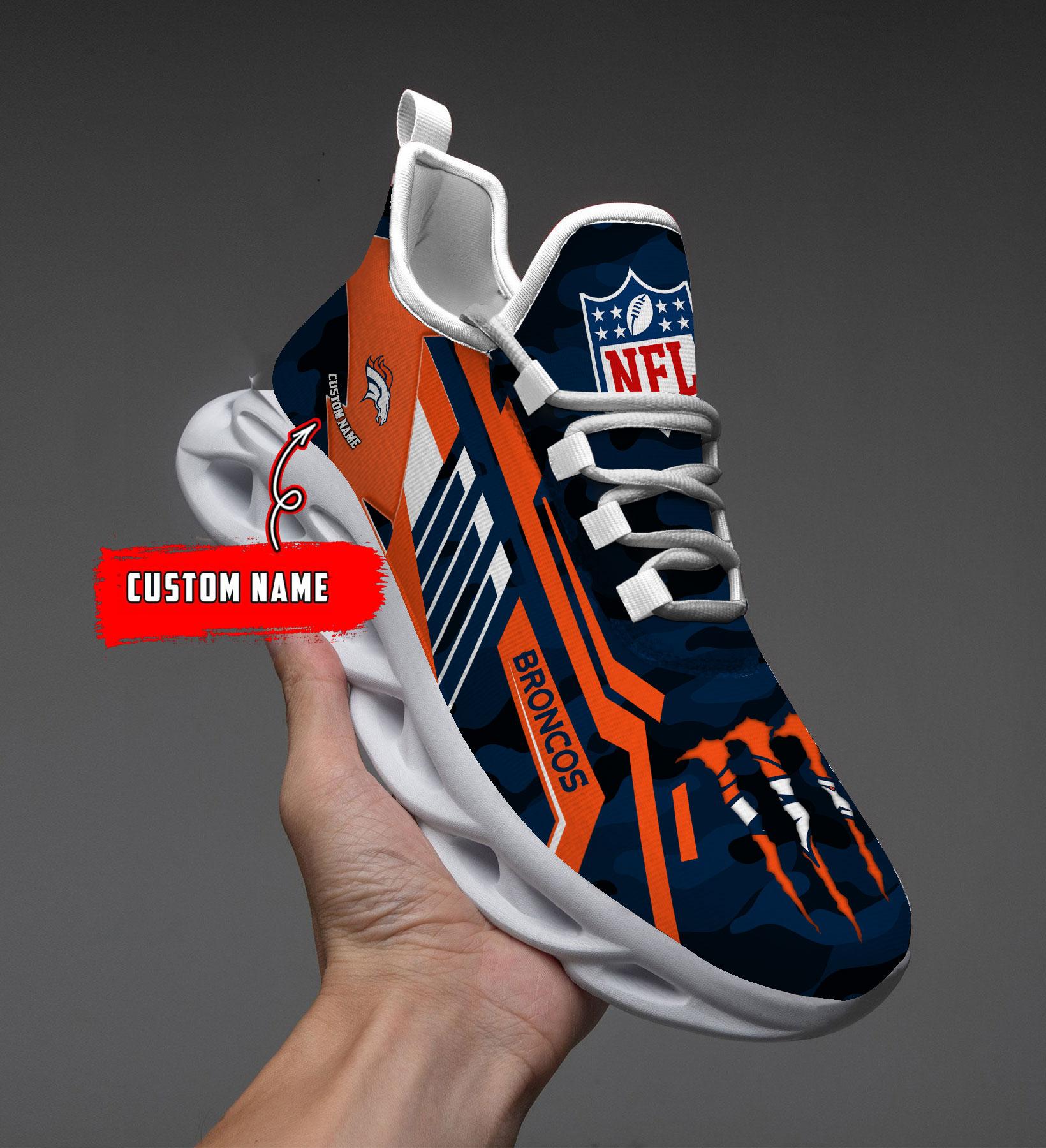 Personalized Denver Broncos Max Soul Shoes Sneakers for Men And Women – NFL Football Fan Shoes, Team Sneakers