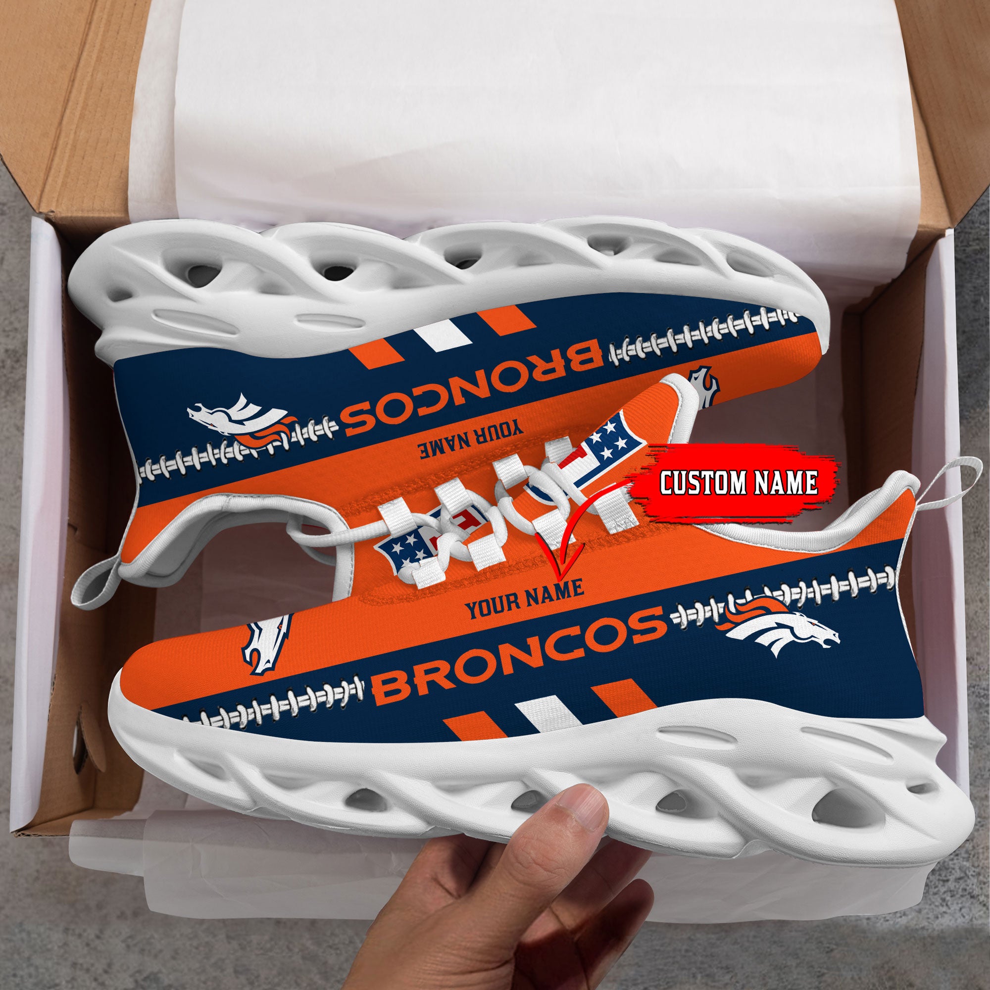 Personalized Denver Broncos Max Soul Shoes Sneakers for Men And Women – NFL Football Fan Shoes, Team Sneakers - Image 3