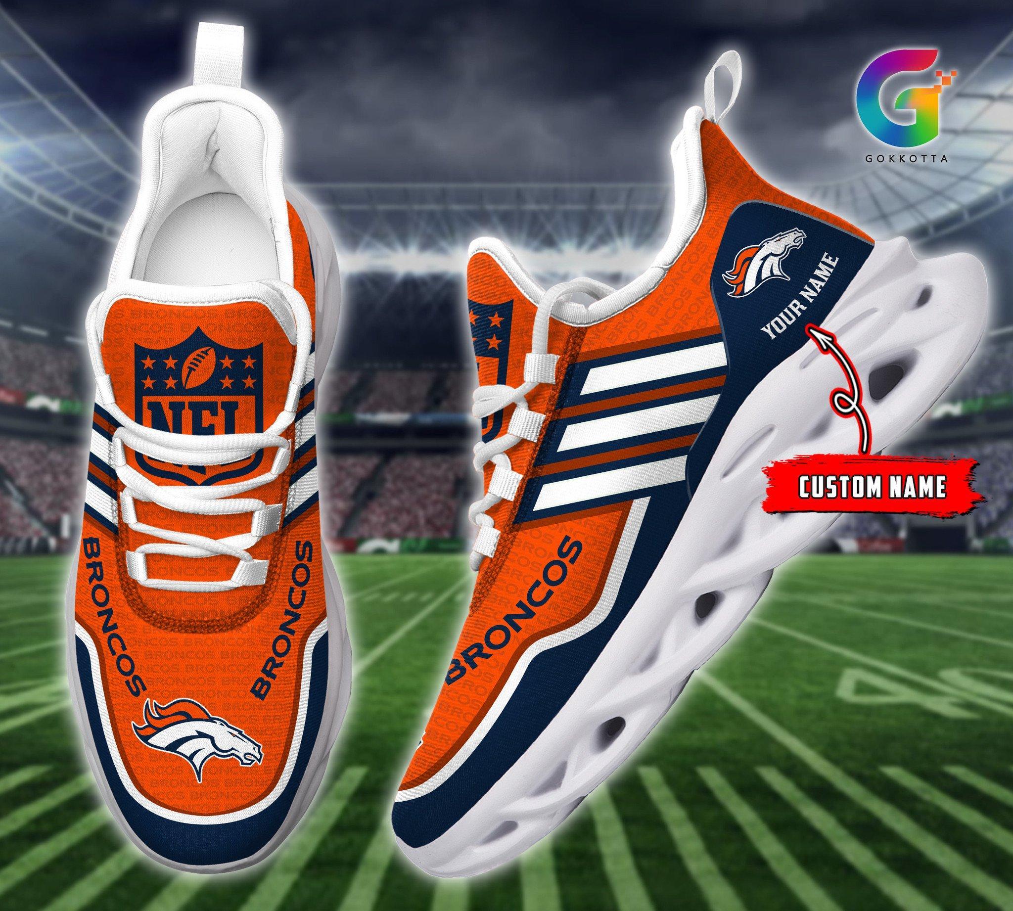 Personalized Denver Broncos Max Soul Shoes Sneakers for Men And Women – NFL Football Fan Shoes, Team Sneakers