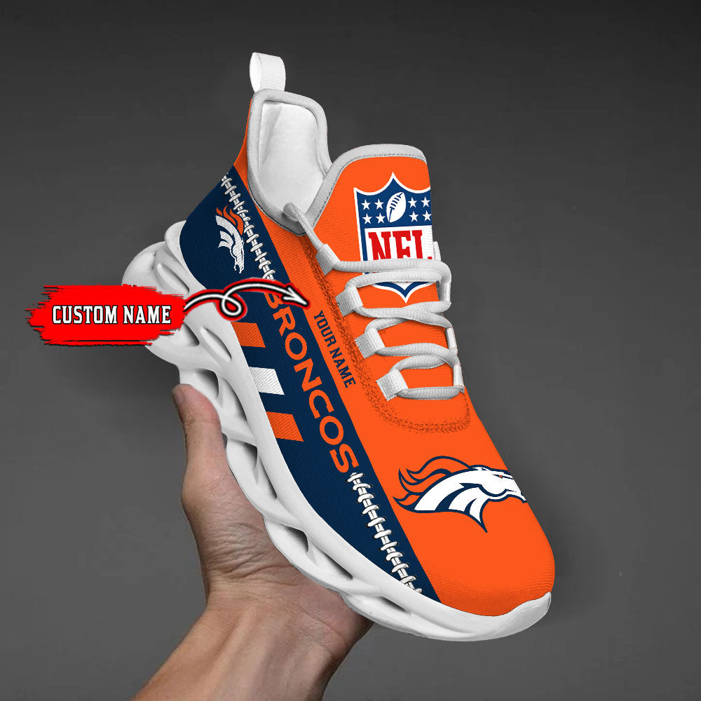 Personalized Denver Broncos Max Soul Shoes Sneakers for Men And Women – NFL Football Fan Shoes, Team Sneakers
